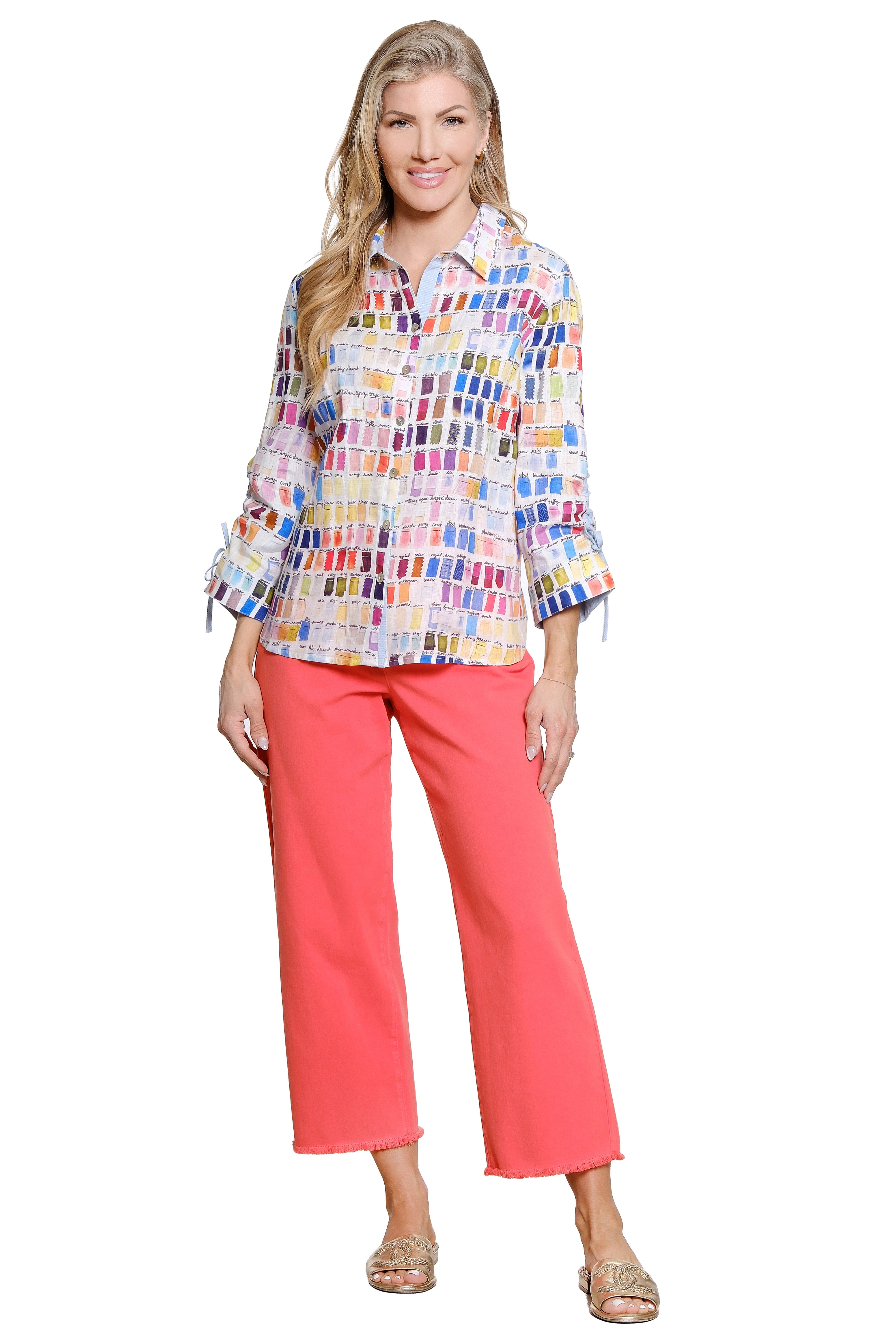 Tangerine Wide Leg 5 Pkt Jean w/ Raw Hem - Missy