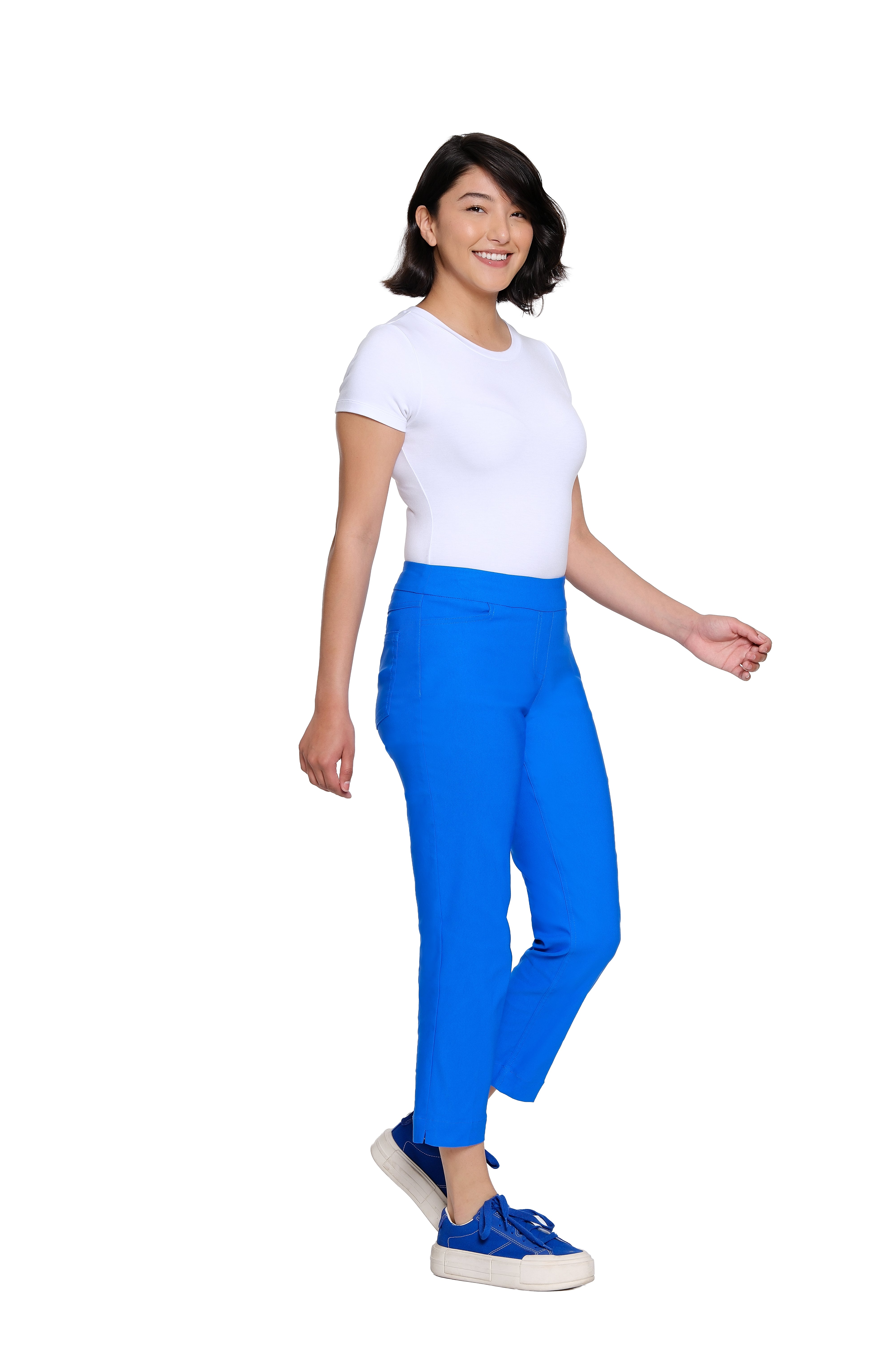 Petite Pull-On Crop Pant With Real Front & Back Pockets - Electric Blue