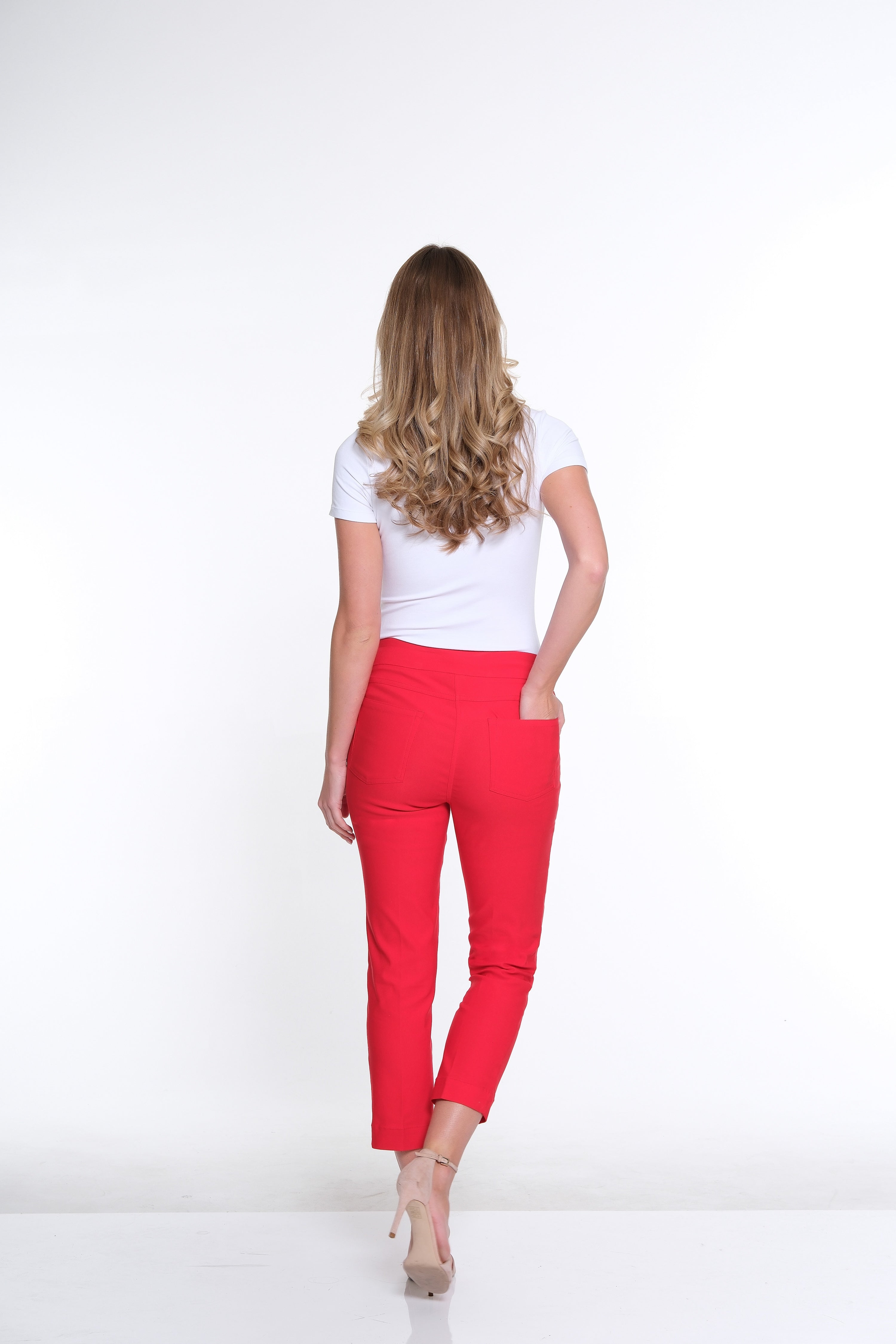 Plus Size Pull-On Crop Pant With Real Front & Back Pockets - Poppy