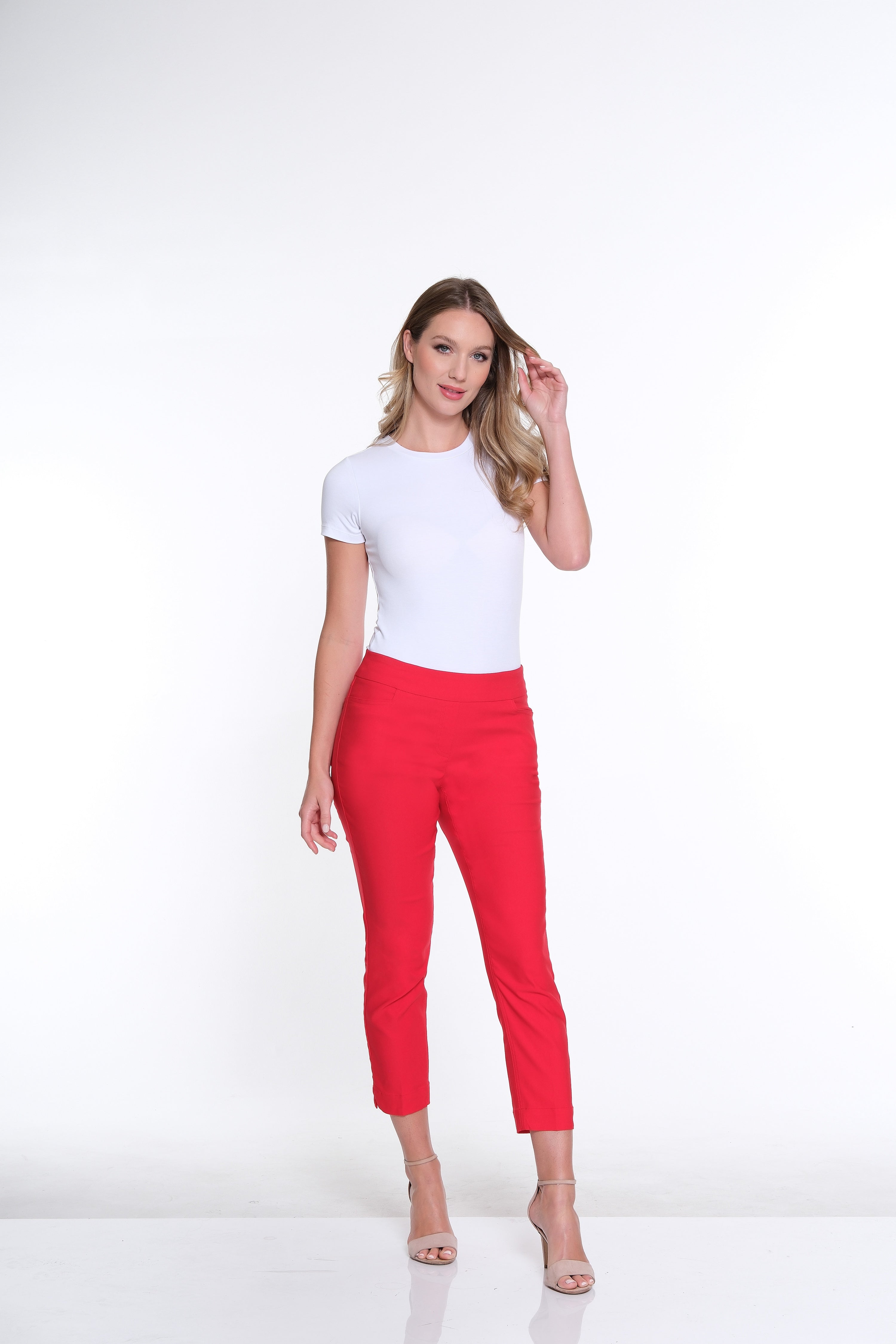 Plus Size Pull-On Crop Pant With Real Front & Back Pockets - Poppy