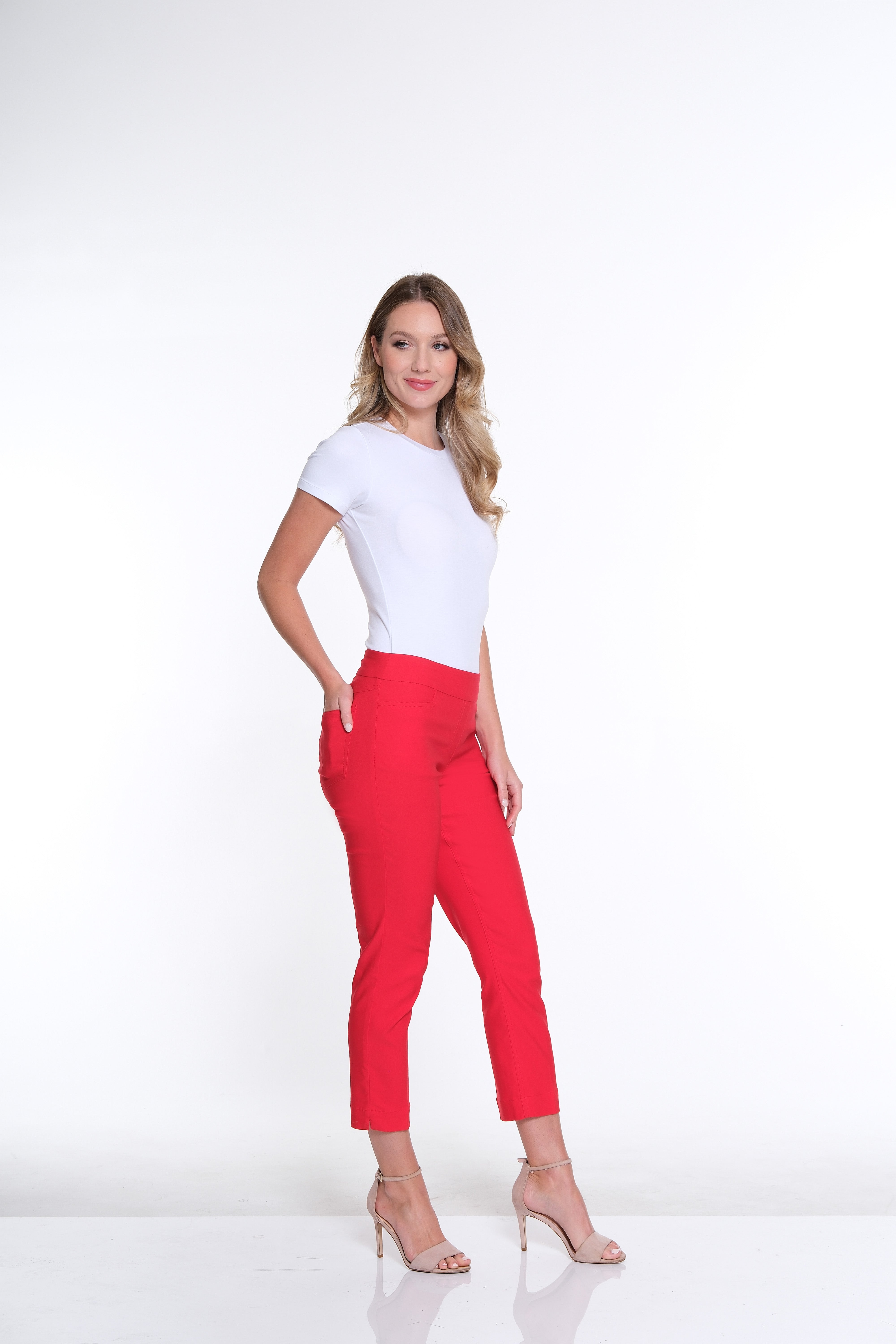 Plus Size Pull-On Crop Pant With Real Front & Back Pockets - Poppy
