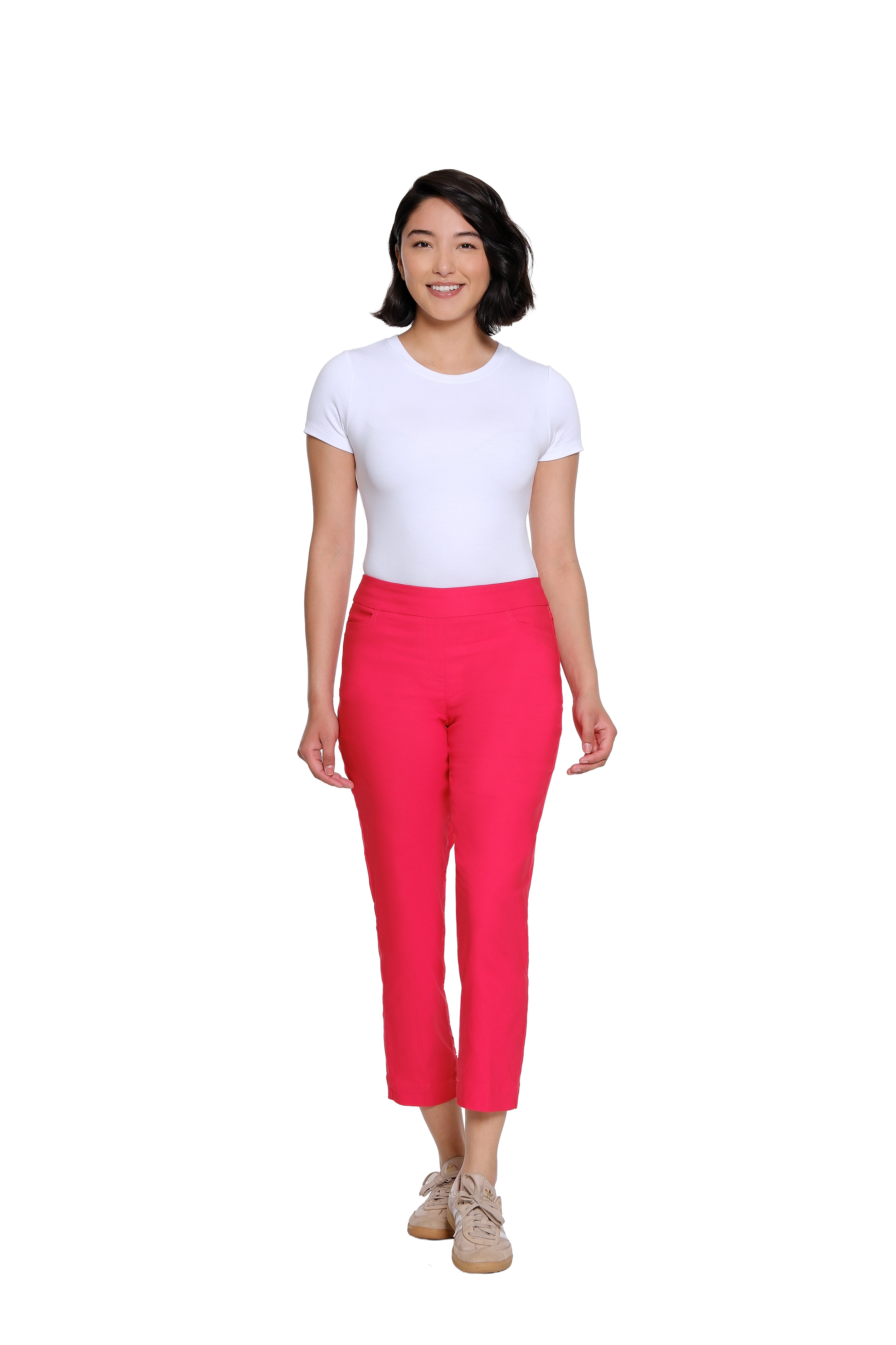 Pull-On Crop Pant With Real Front & Back Pockets - Fiery Red