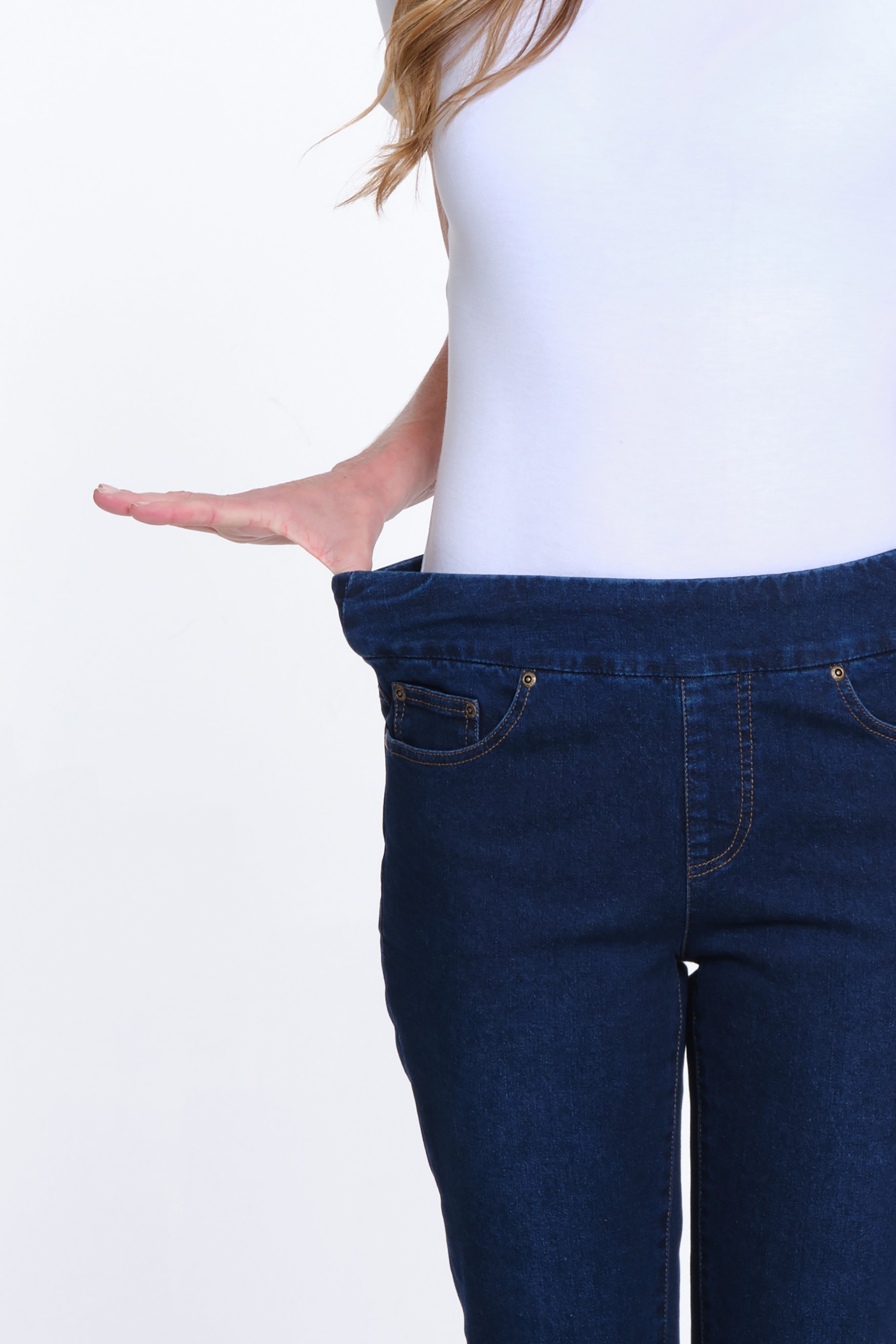 Pull-On Flare Leg Solid Denim Jean - Midnight Indigo