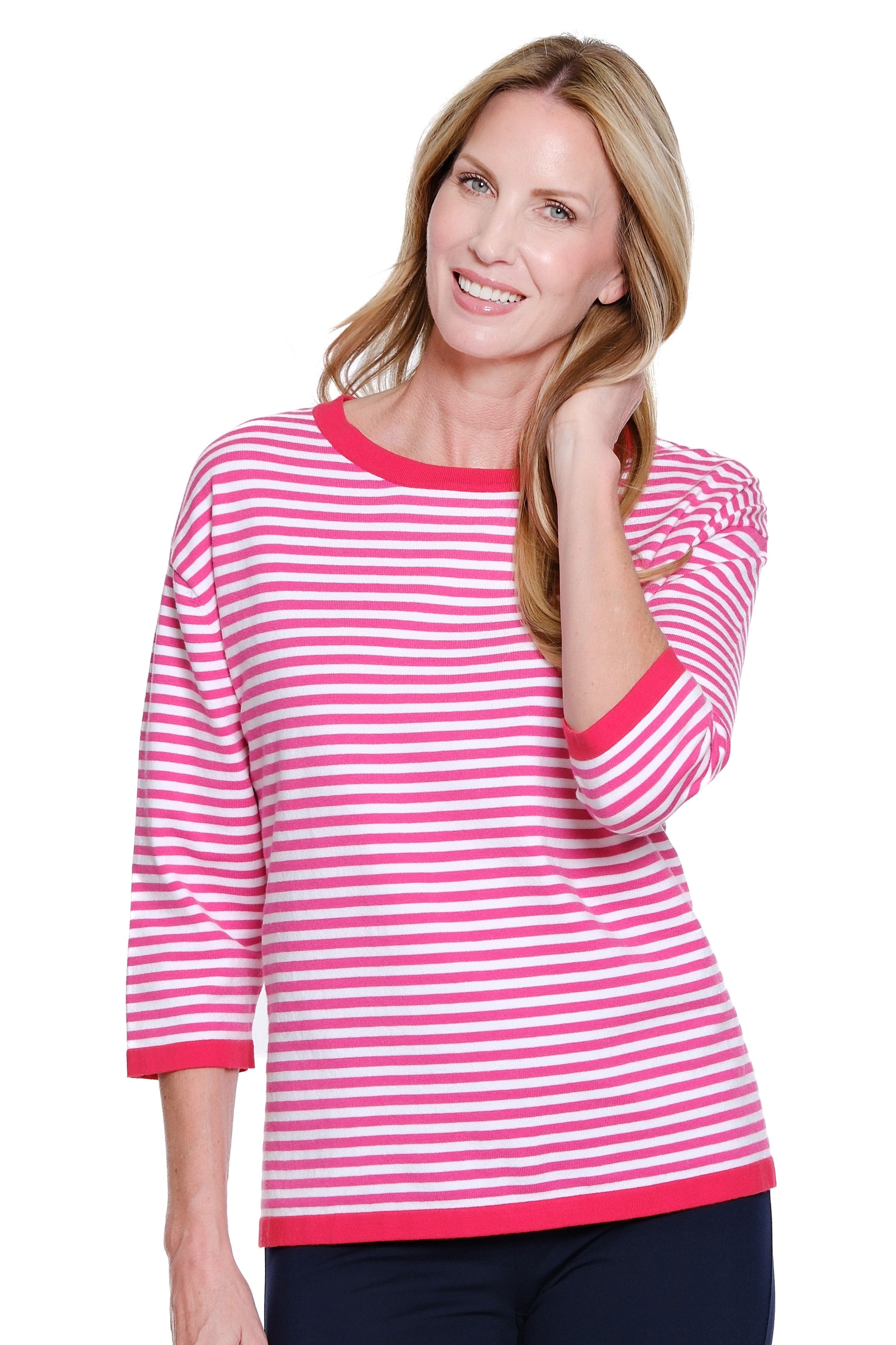 Striped Sweater - Candy Pink