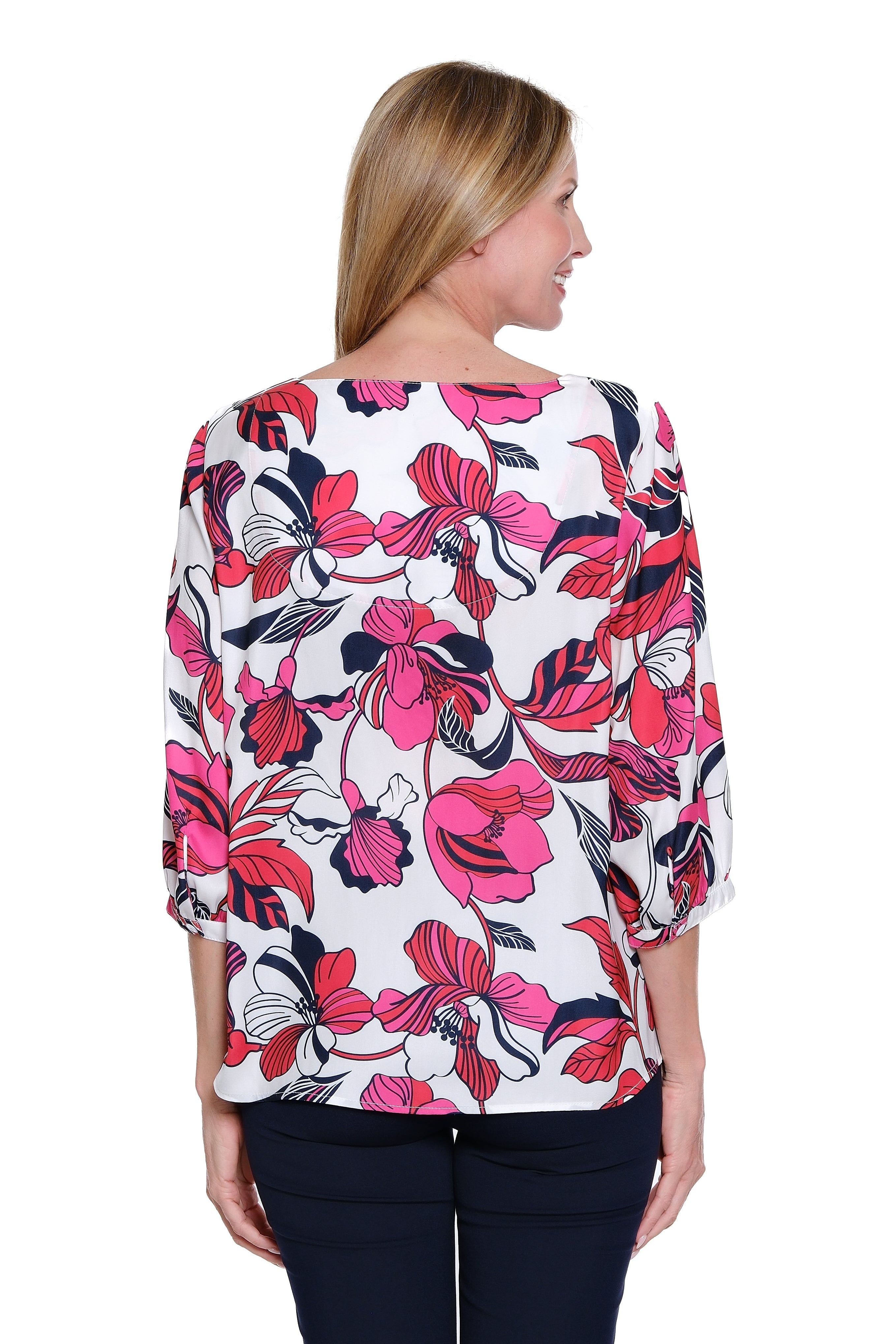Printed Top with Tie Waist - Multi