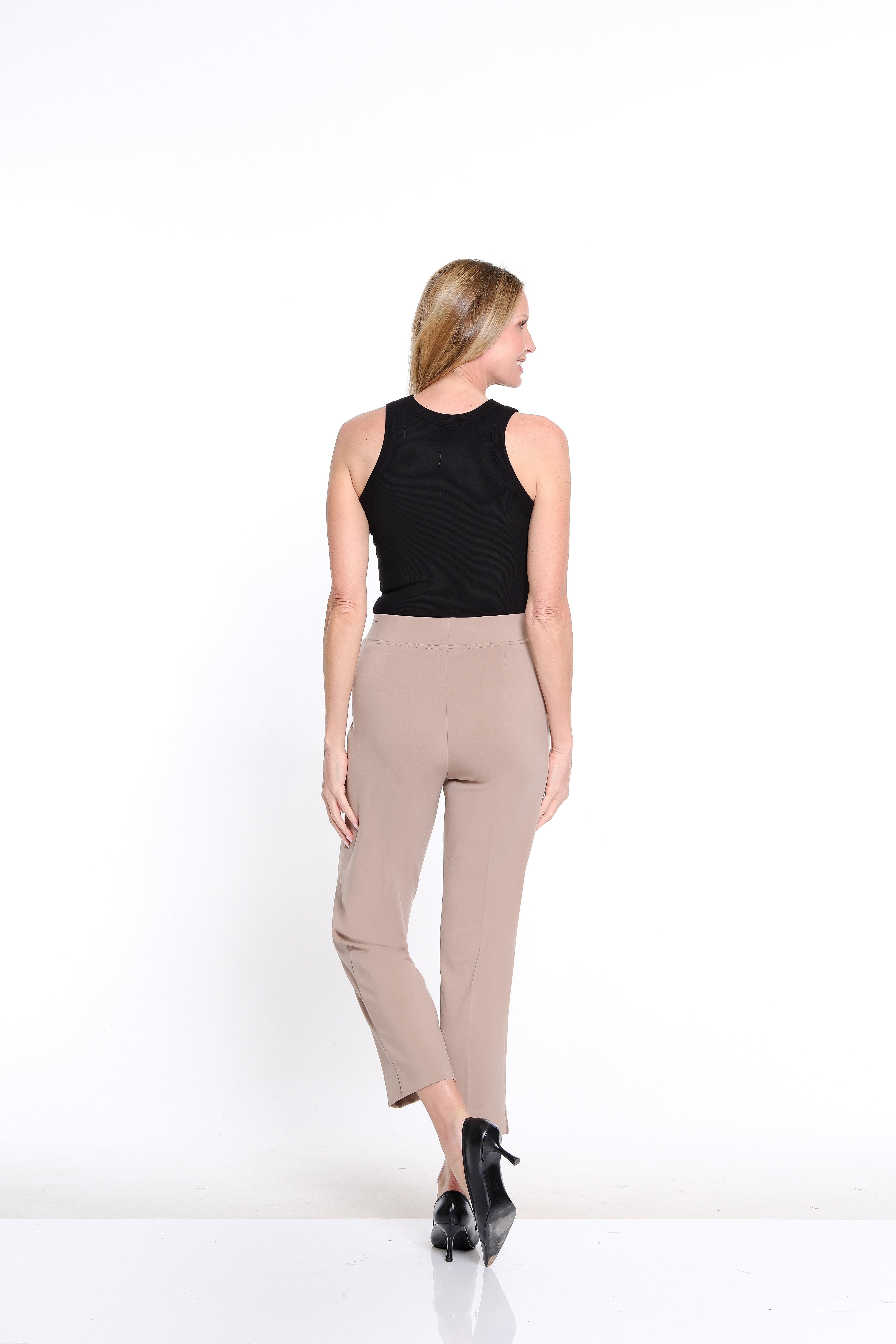 Knit Wide Leg Ankle Pant - Taupe