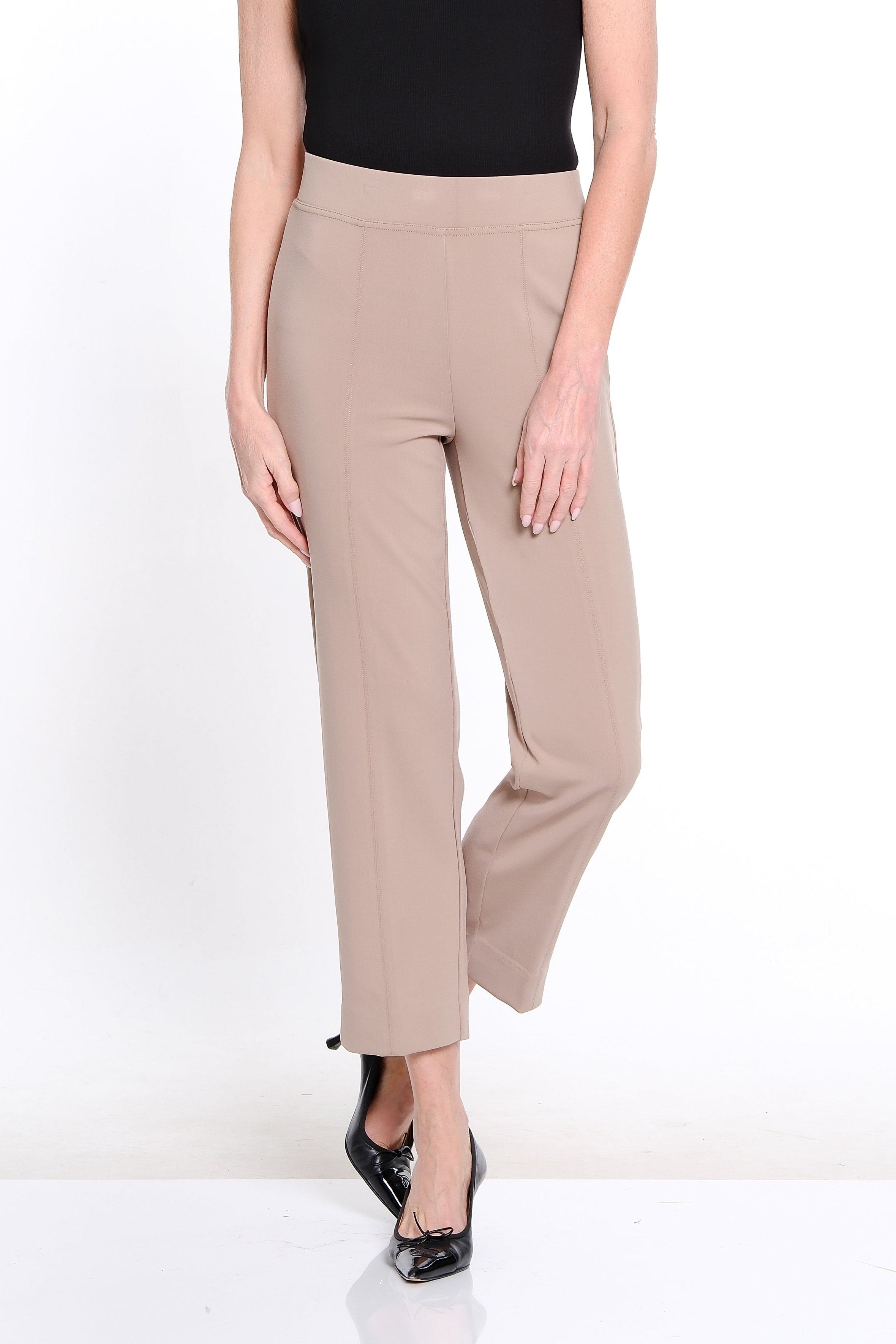Knit Wide Leg Ankle Pant - Taupe