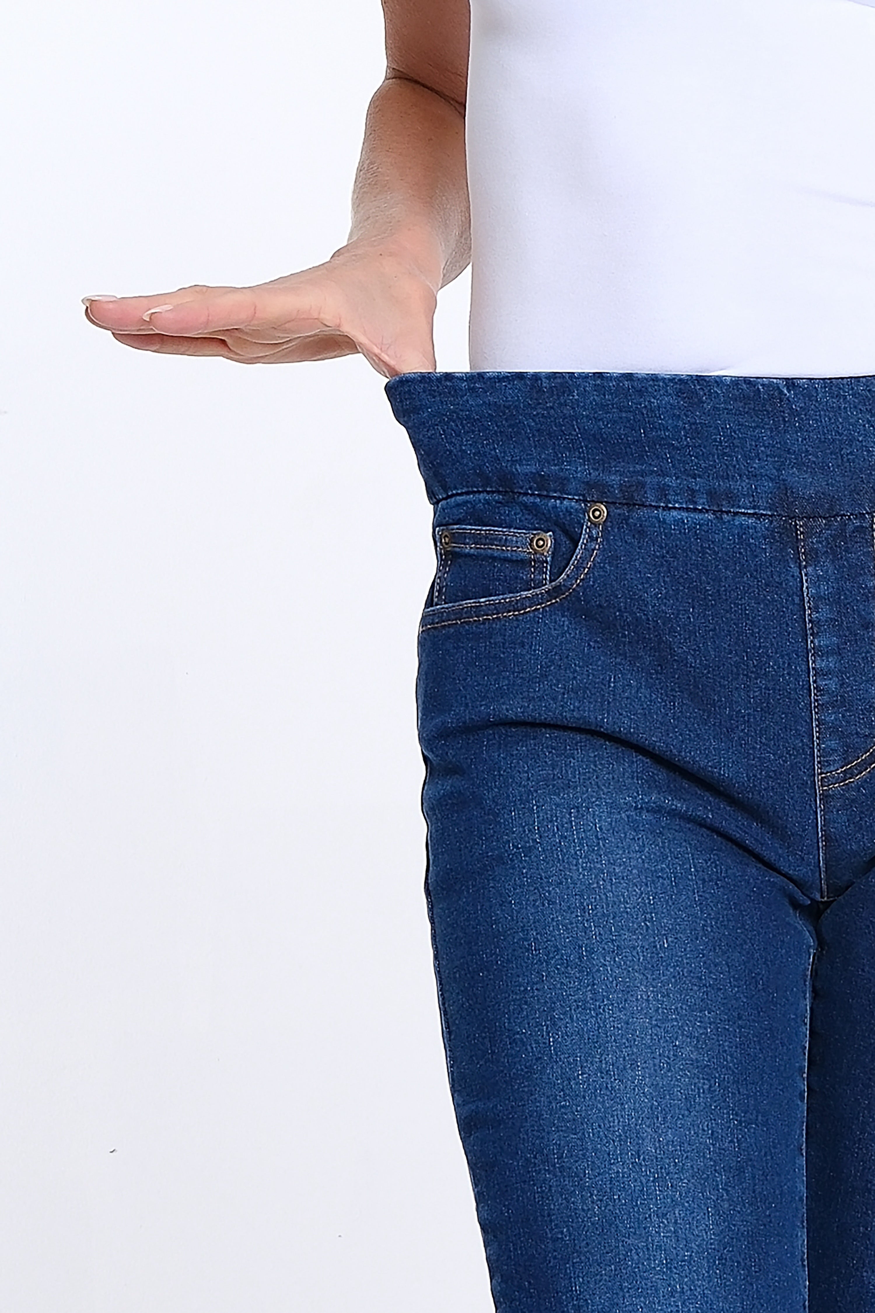 Capri Jean with Triple Fringe Hem - Dark Indigo