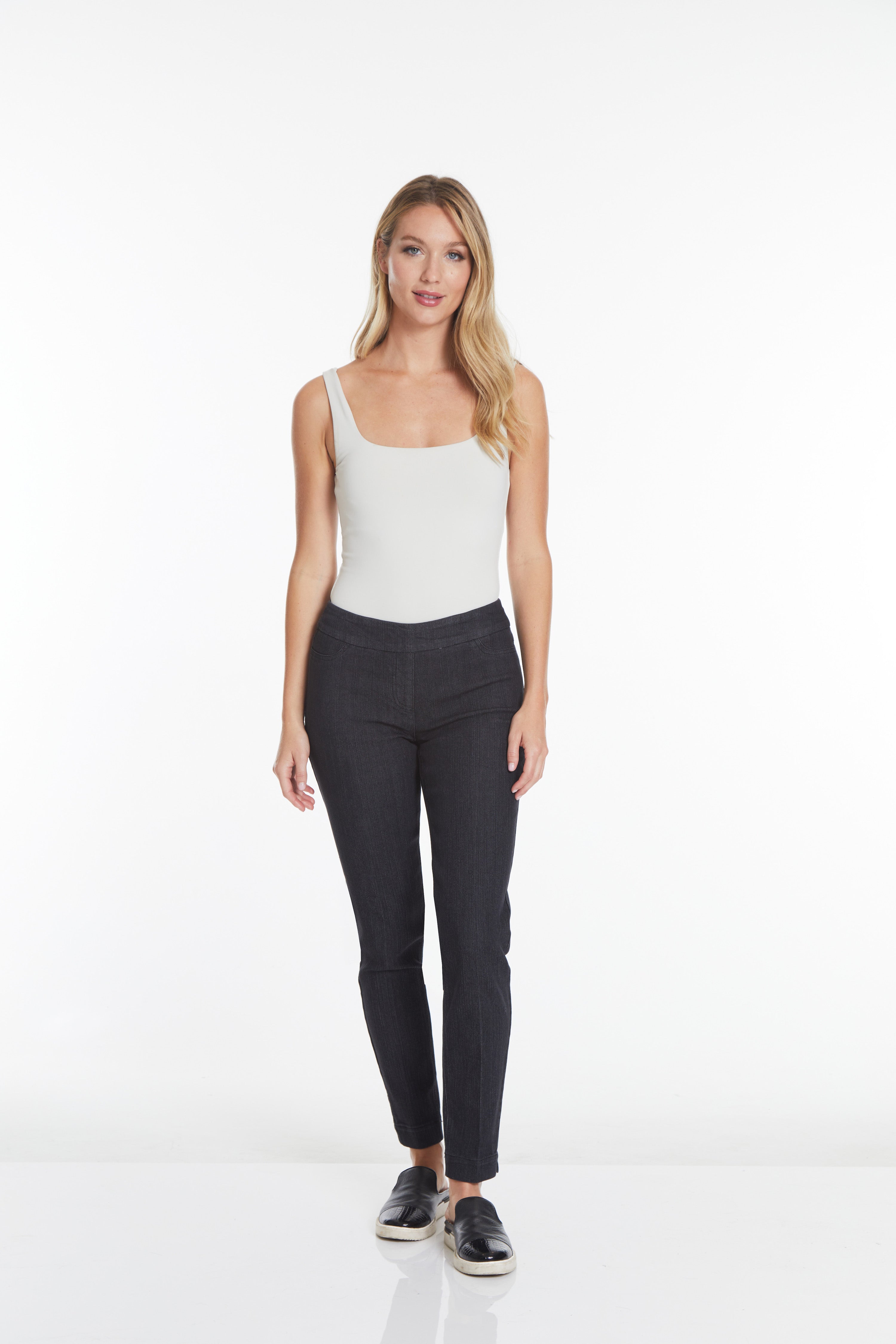 Pull-On Narrow Leg Pant - Black Denim