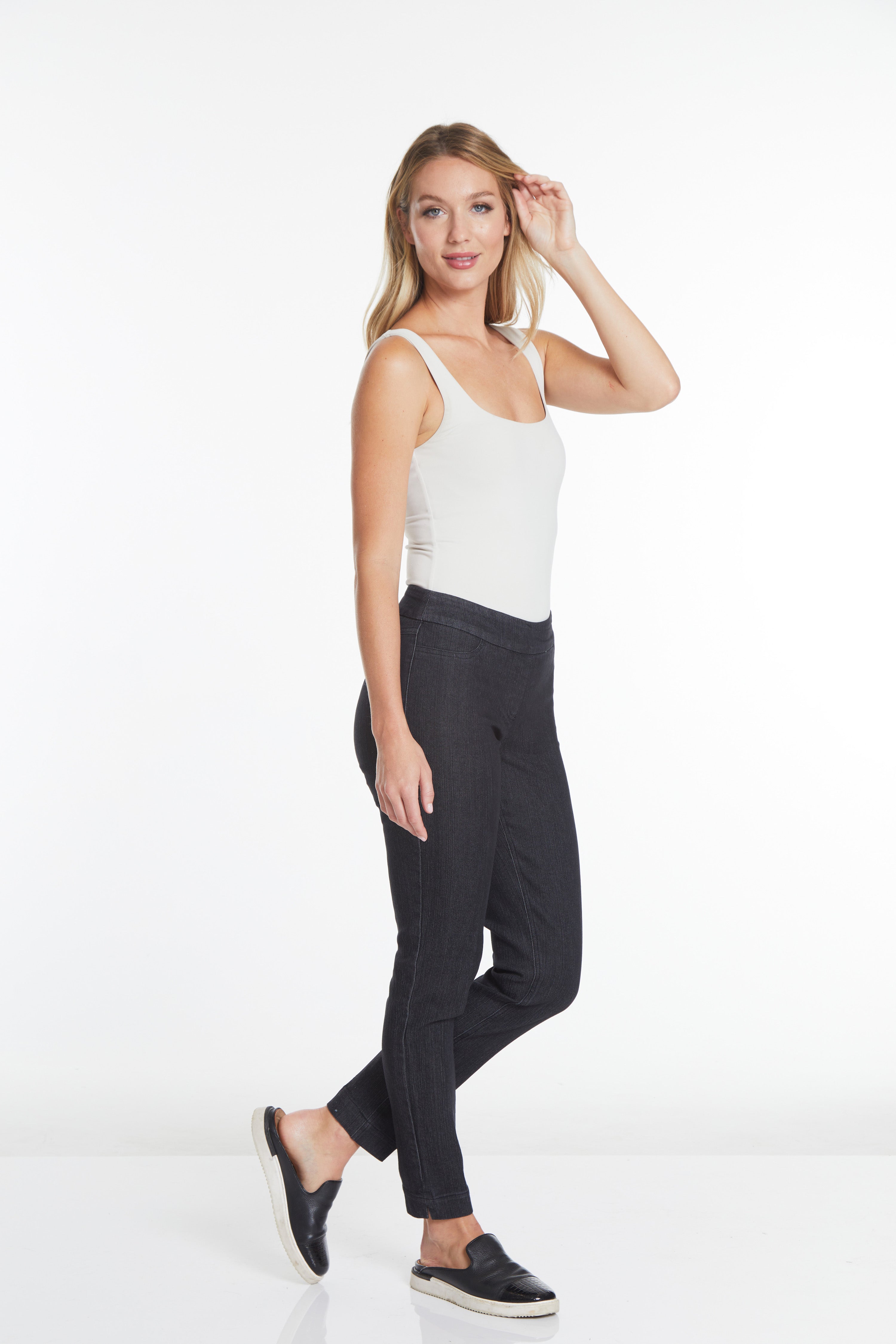 Pull-On Narrow Leg Pant - Black Denim