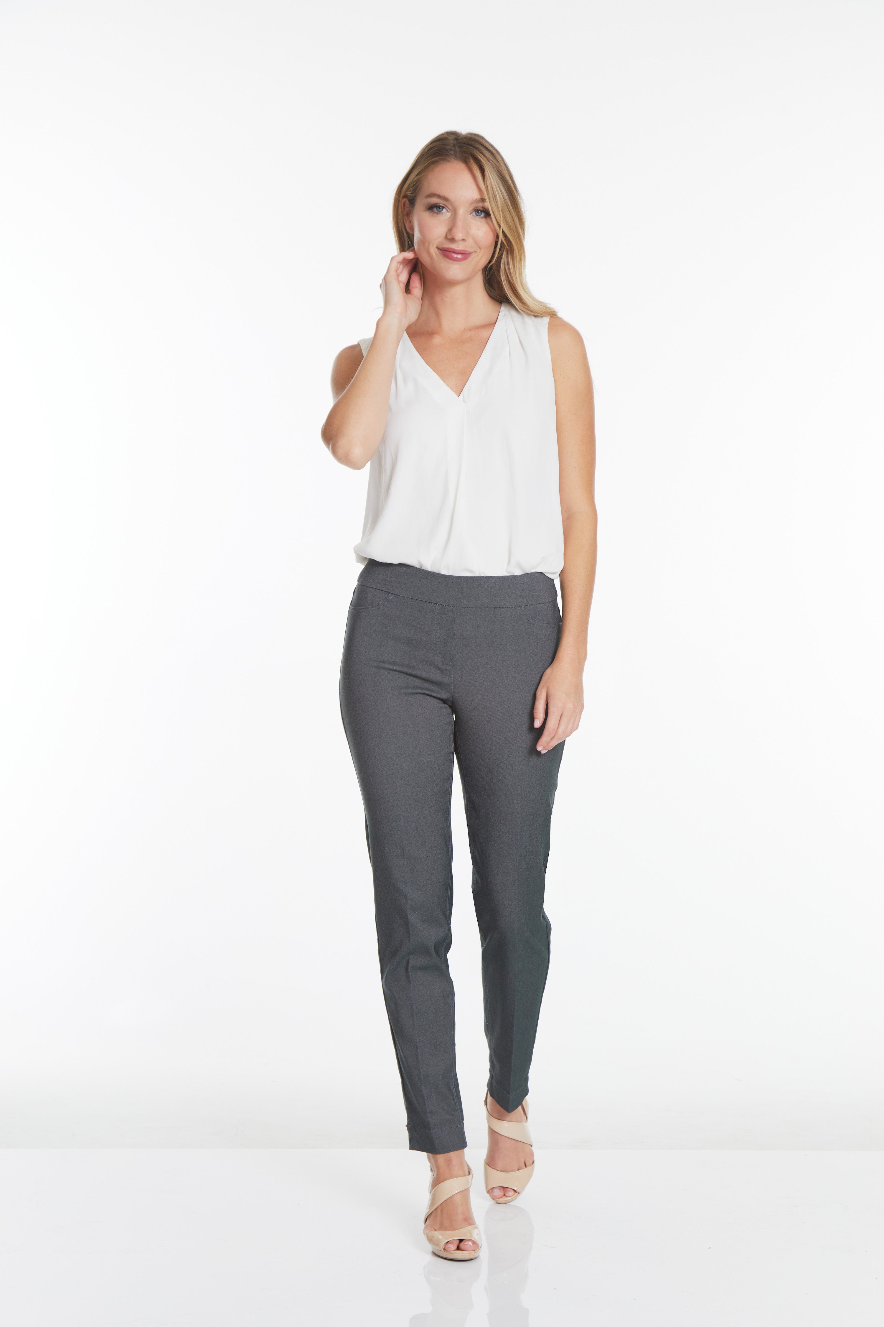 Pull-On Narrow Leg Pant - Charcoal