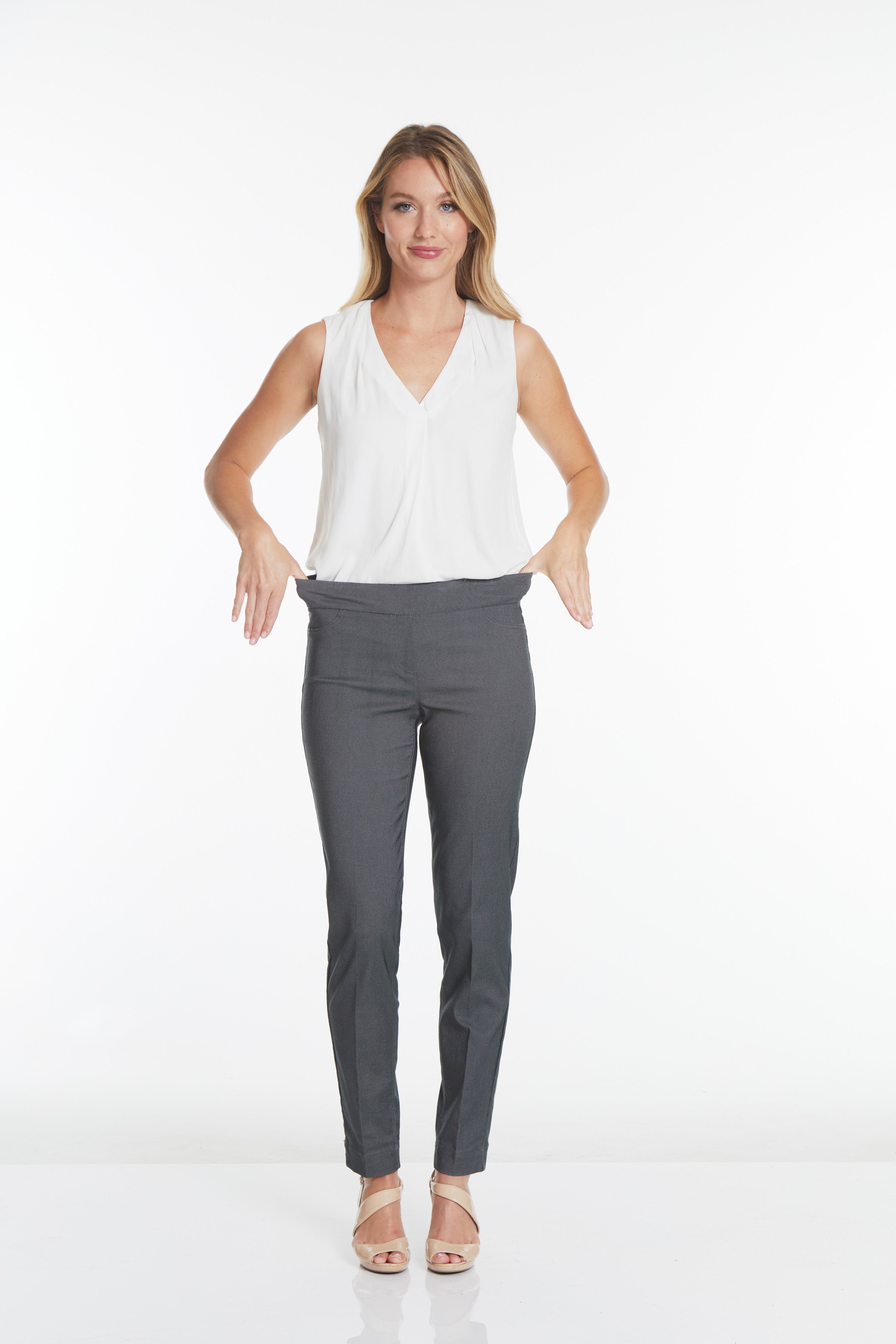 Pull-On Narrow Leg Pant - Charcoal