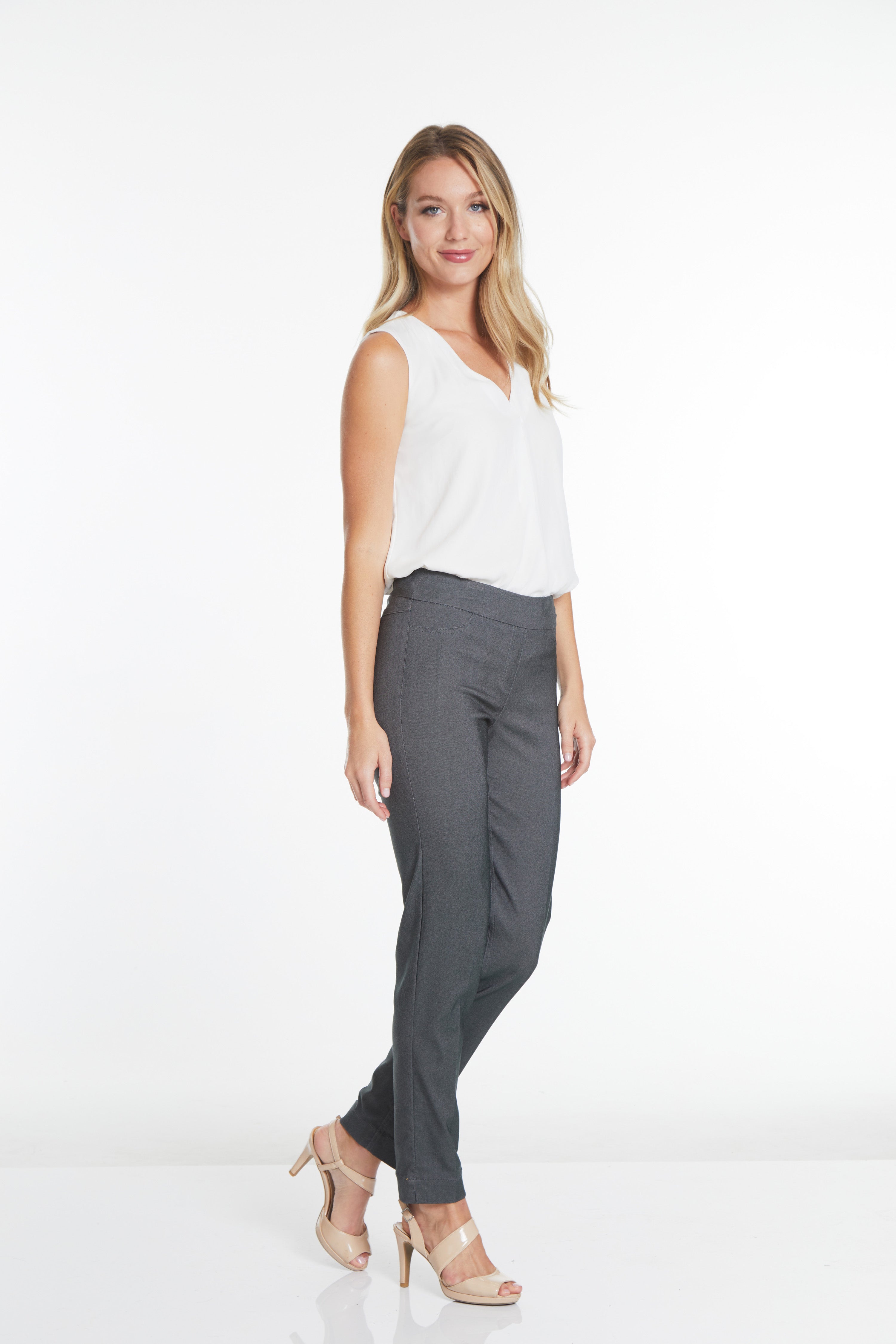 Pull-On Narrow Leg Pant - Charcoal