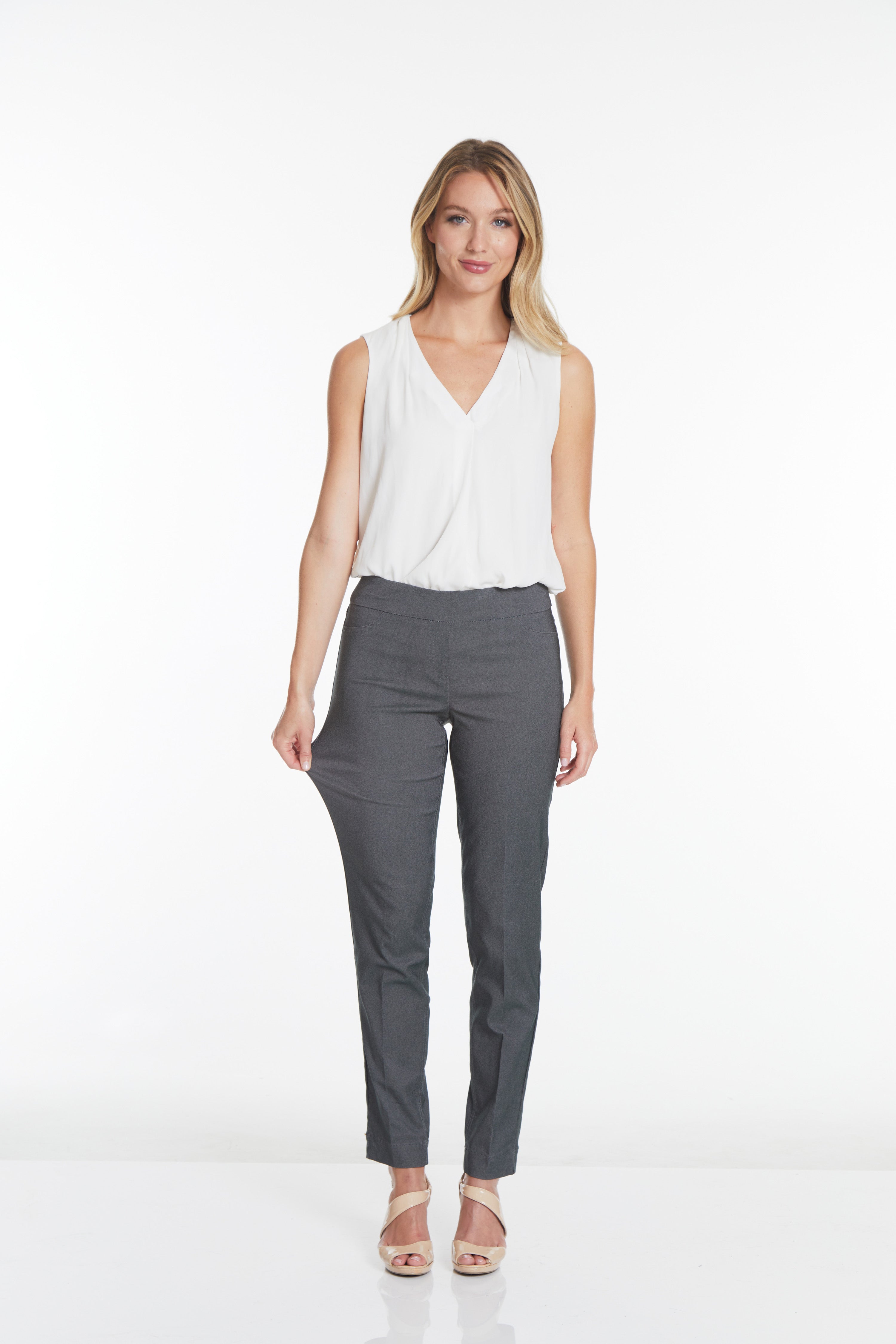 Pull-On Narrow Leg Pant - Charcoal