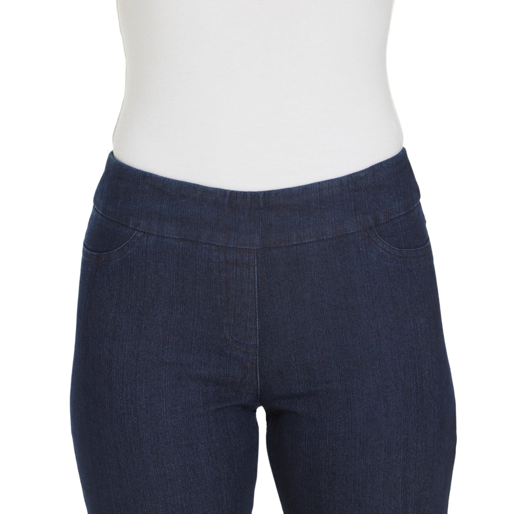 Plus Size Denim Ankle Jeans with Back Pockets