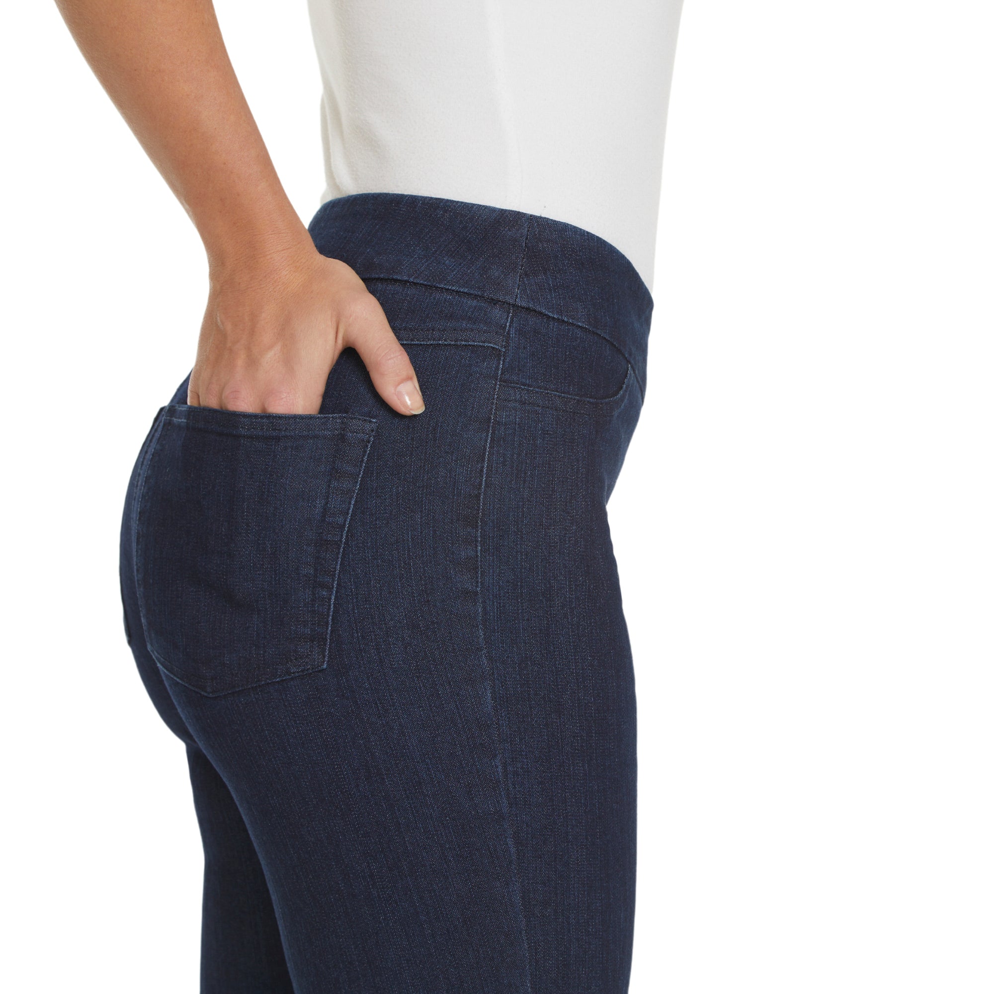 Plus Size Denim Ankle Jeans with Back Pockets