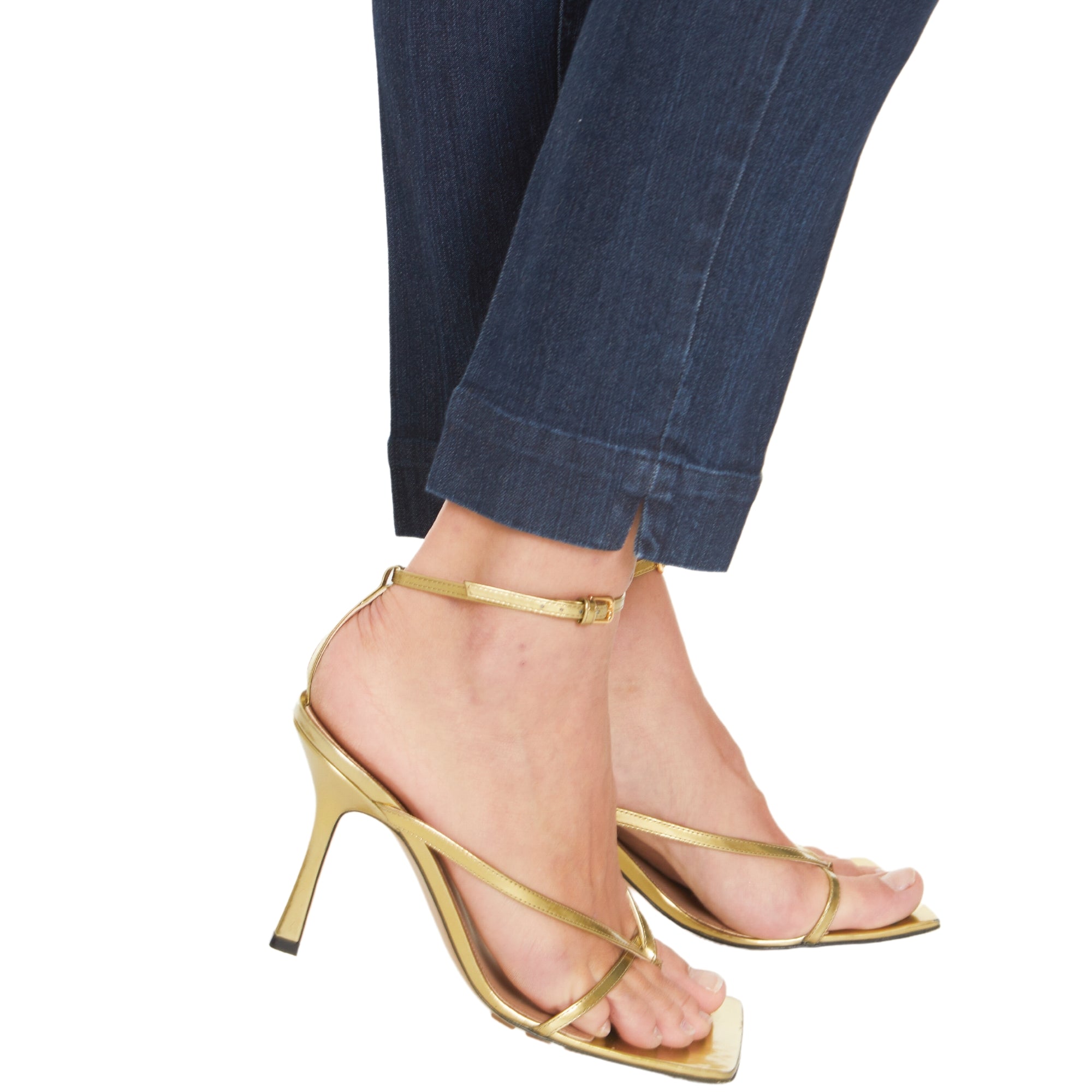 Plus Size Denim Ankle Jeans with Back Pockets