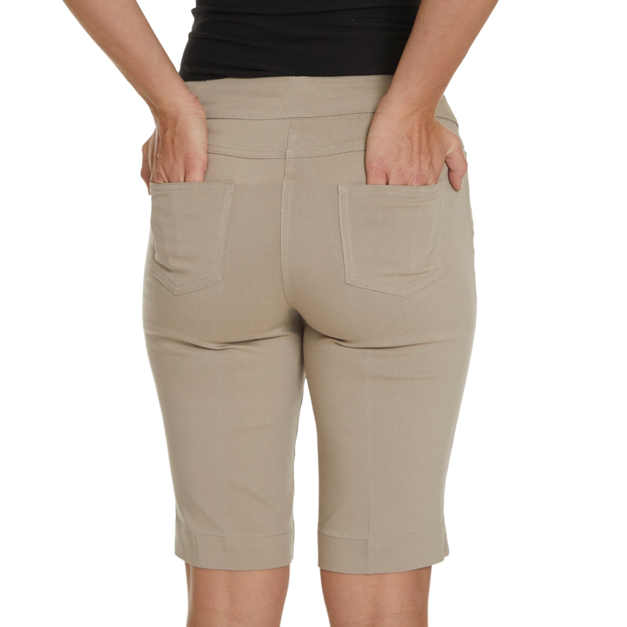 Stone Pull On Walking Shorts With Pockets