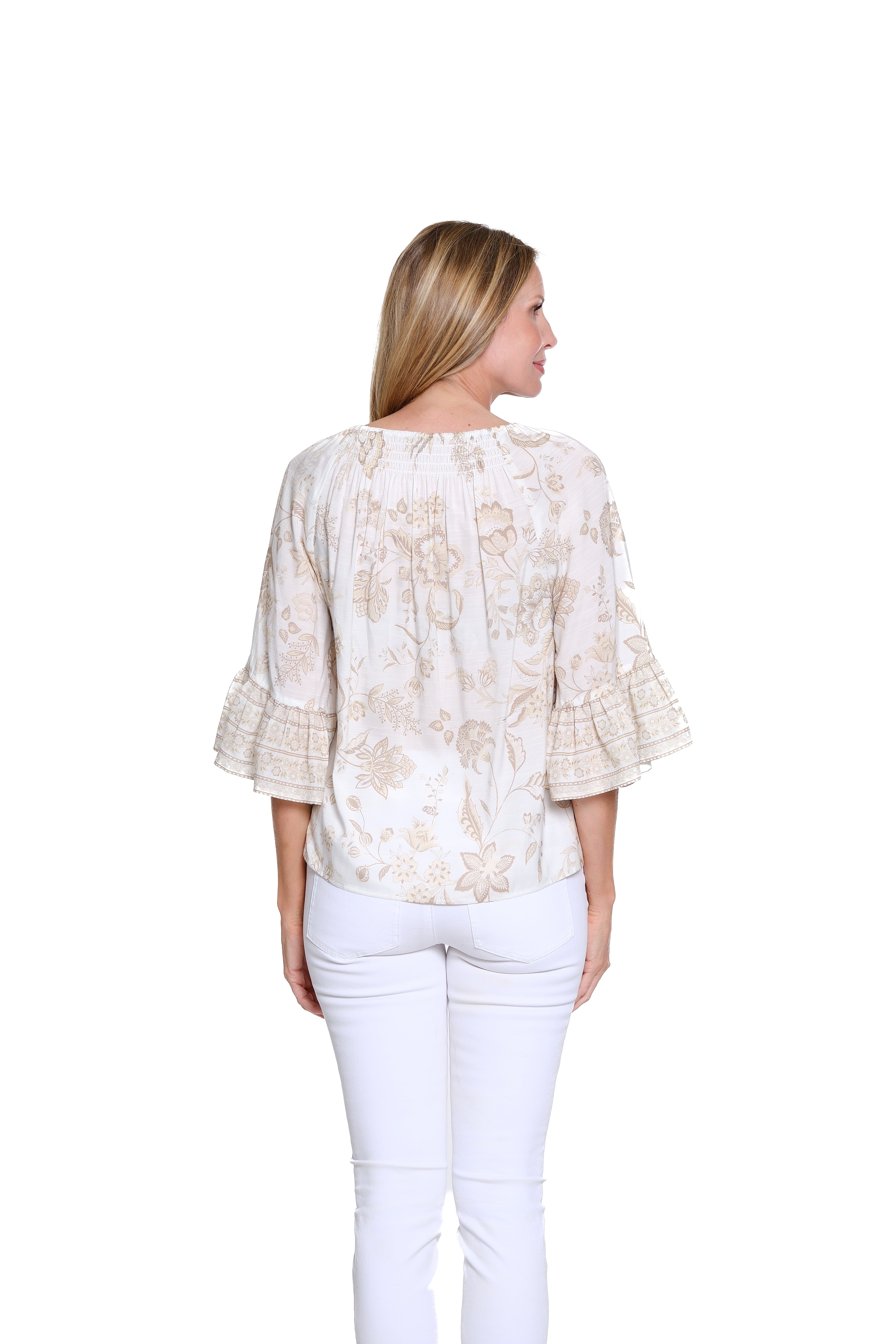 Multi Flounce Raglan Crinkle Woven Top - Petite