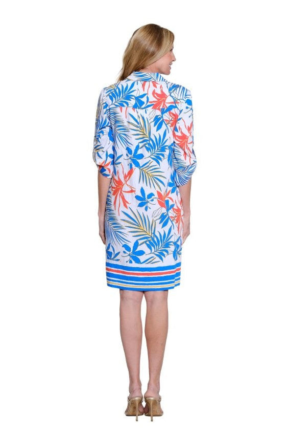 Printed Crinkle Woven Shirtdress - Multi