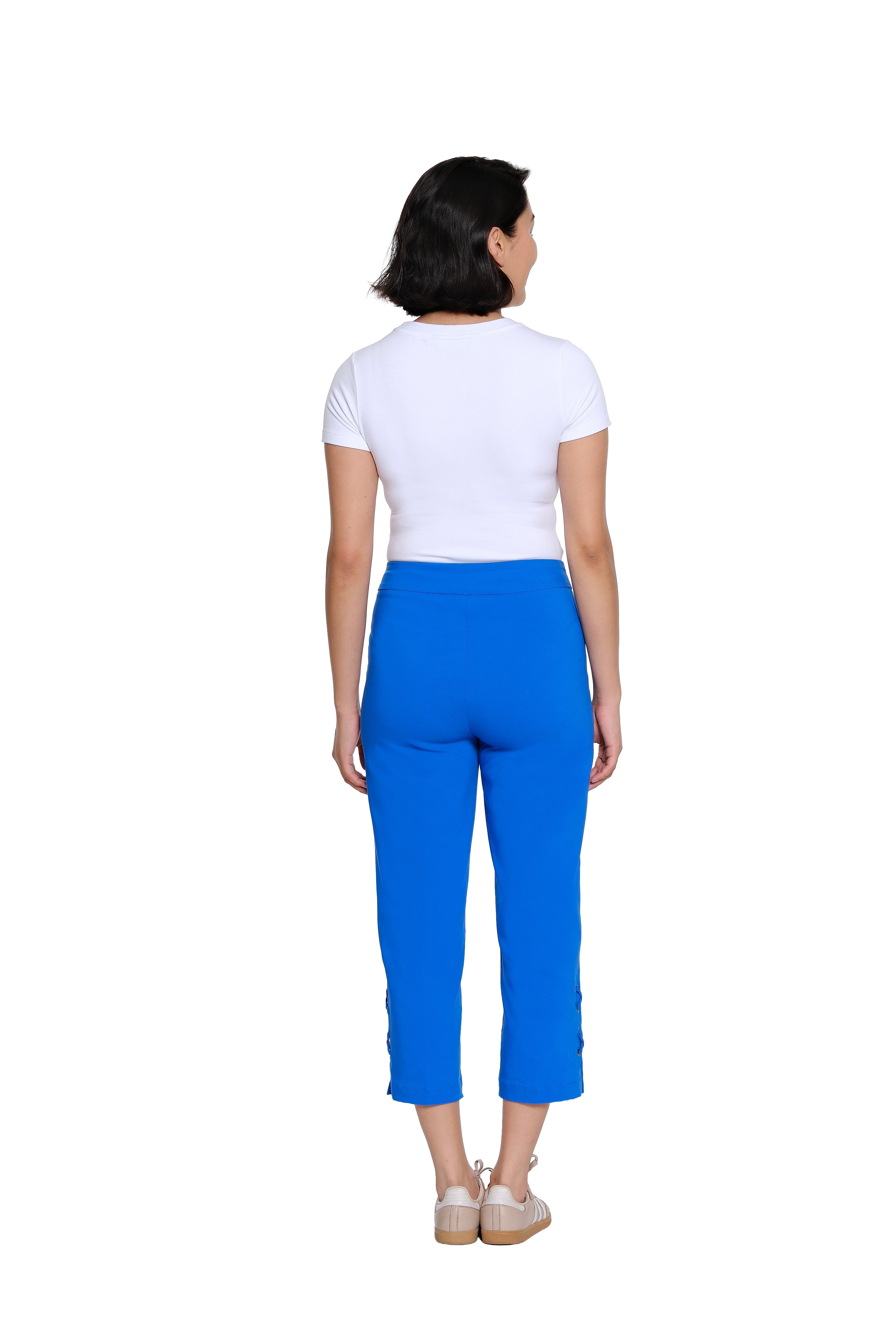 Pull-On Crop Pant with Double X-Strap Hem - Plus - Electric Blue