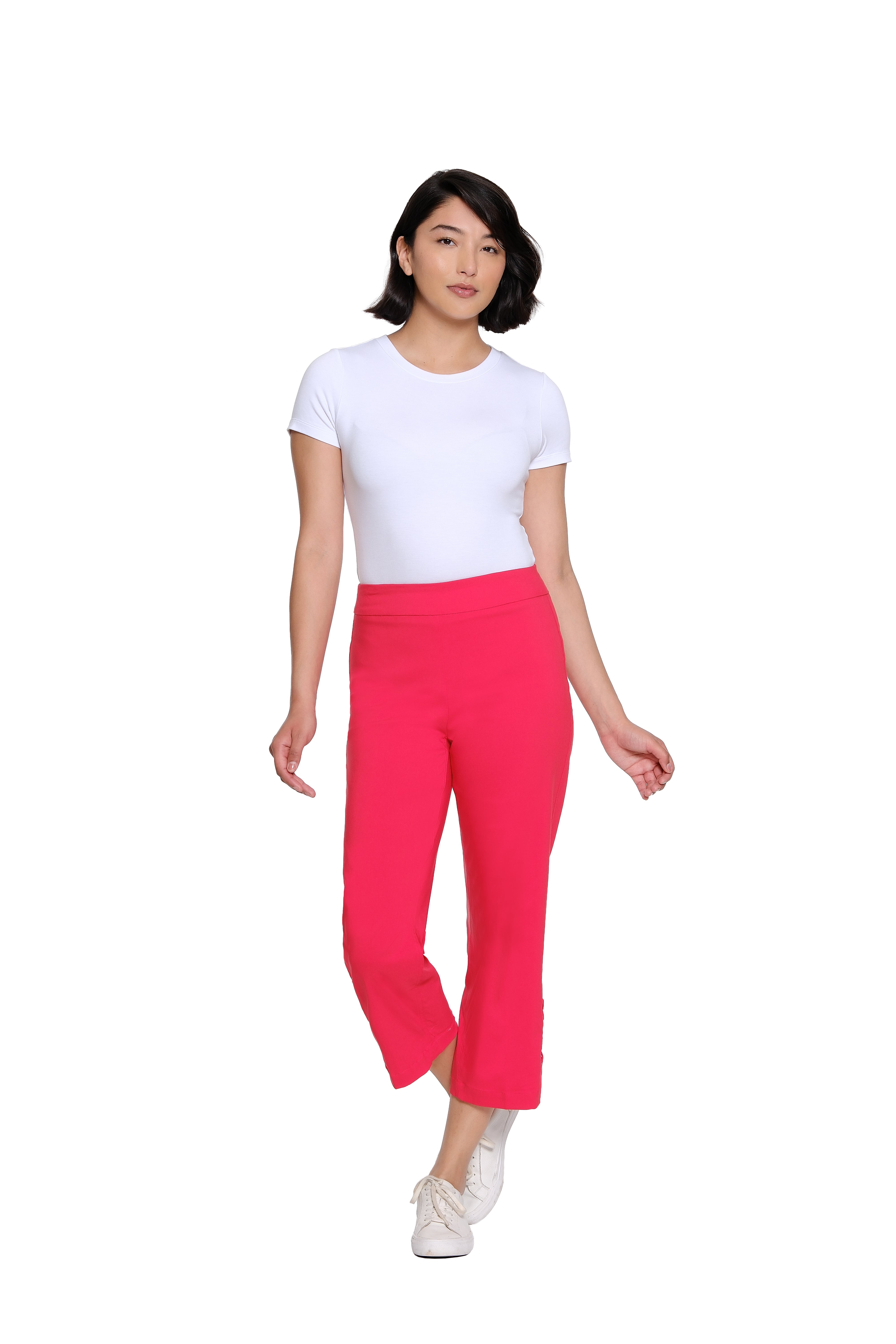 Pull-On Crop Pant with Double X-Strap Hem - Plus - Fiery Red
