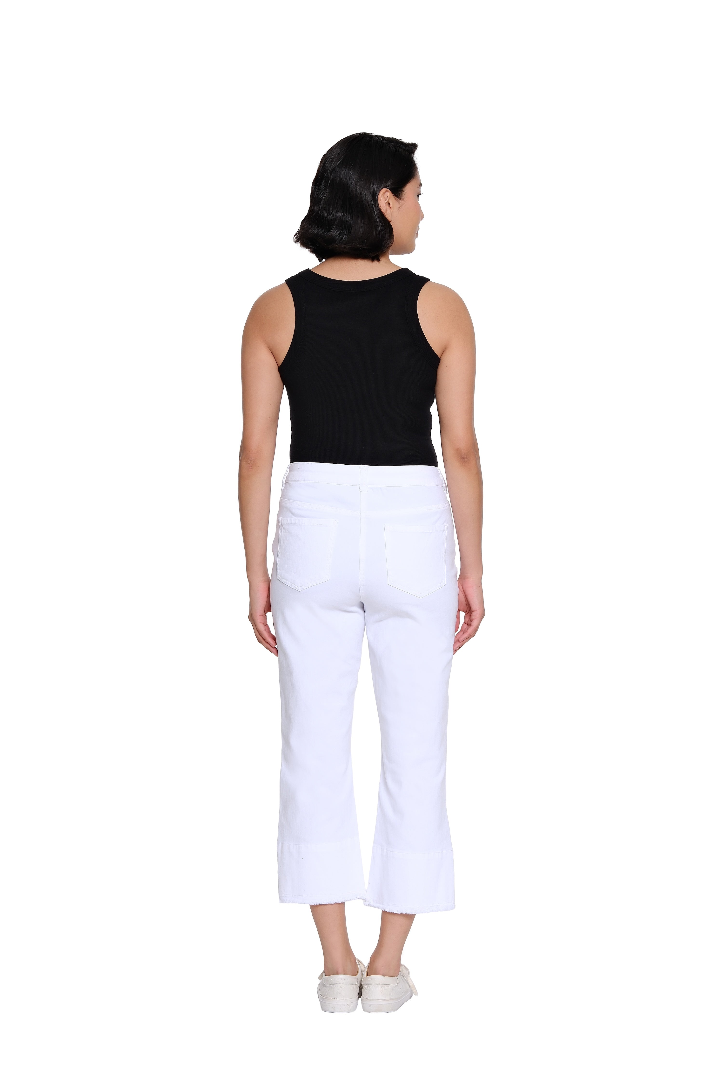 Garment-Dyed Stretch Denim Crop Pant - Plus