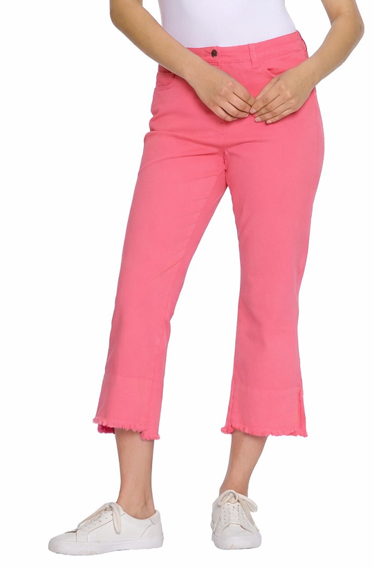 Garment-Dyed Stretch Denim Crop Pant - Petite