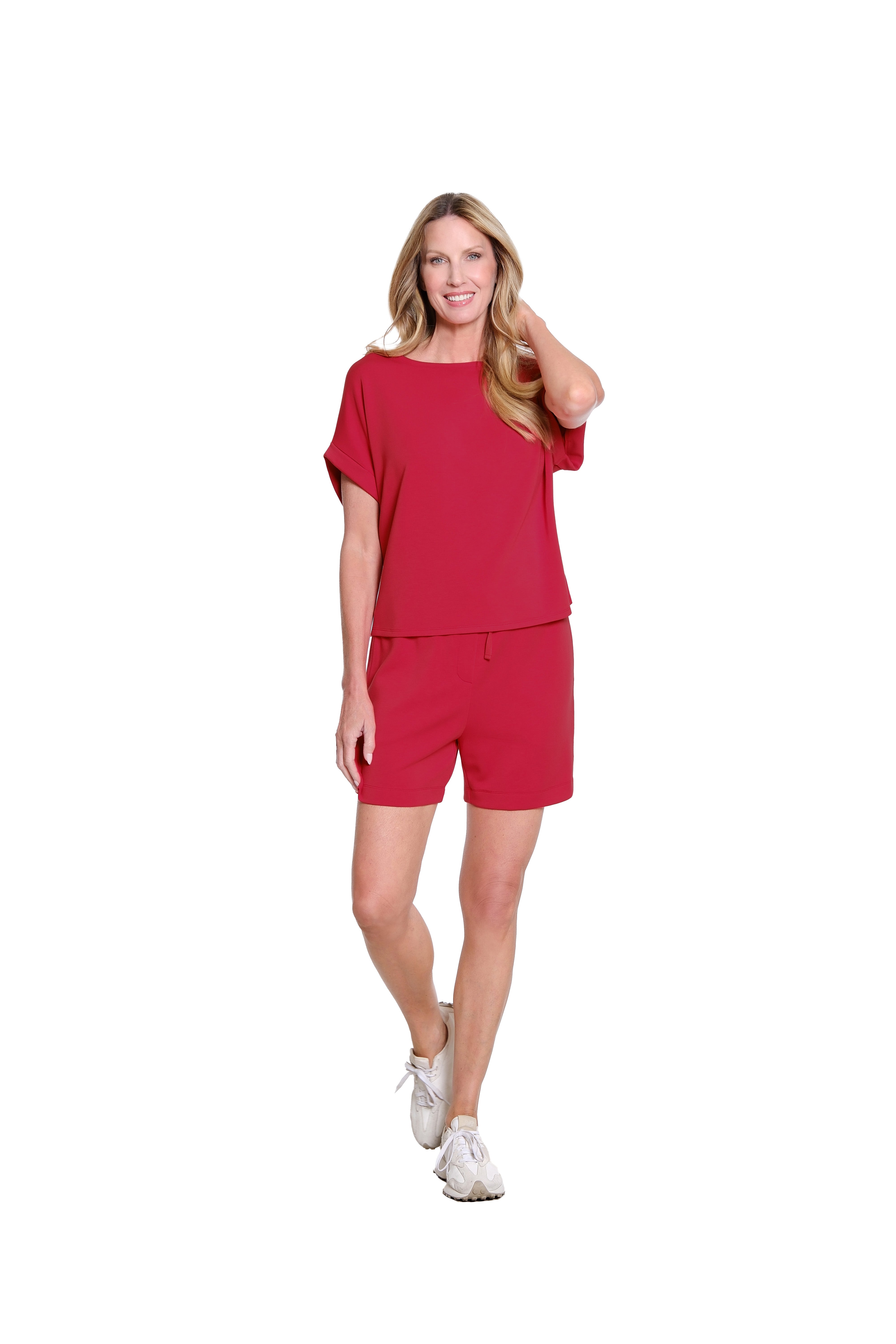 Drawstring Knit Short - Fiery Red