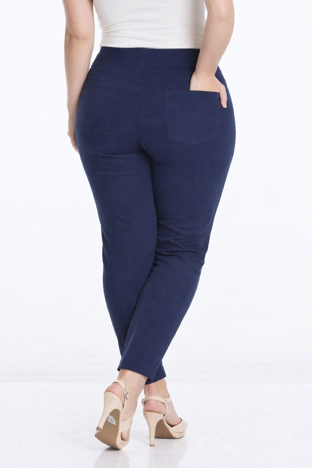 Plus Size Work Ankle Pants - Midnight Blue