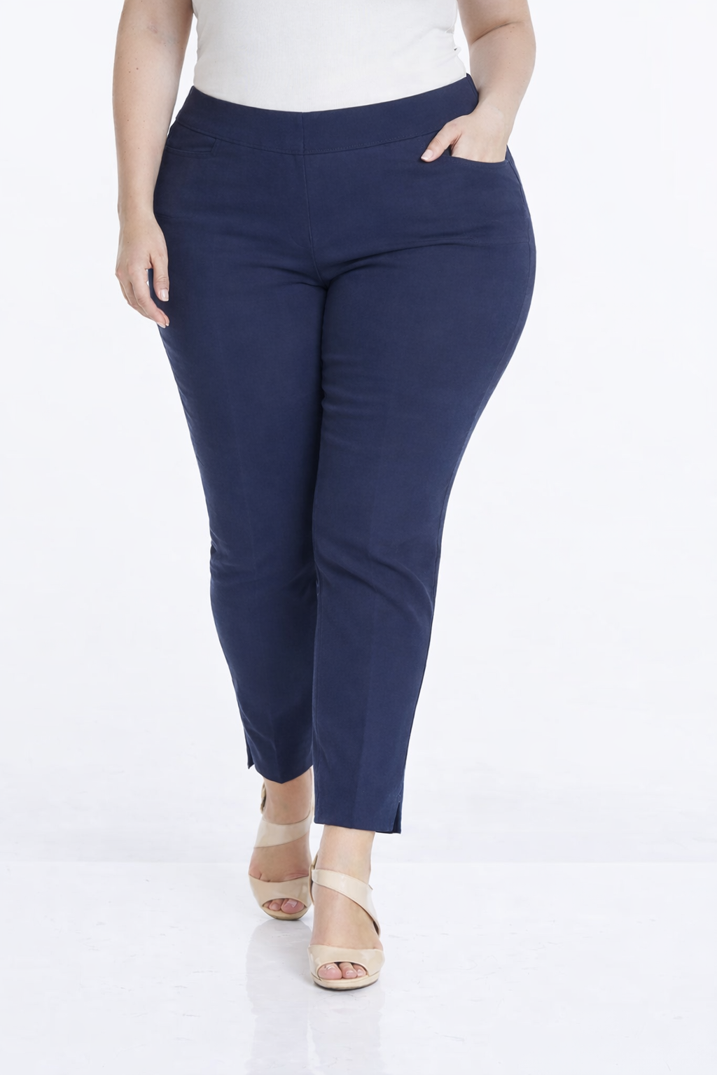 Plus Size Work Ankle Pants - Midnight Blue