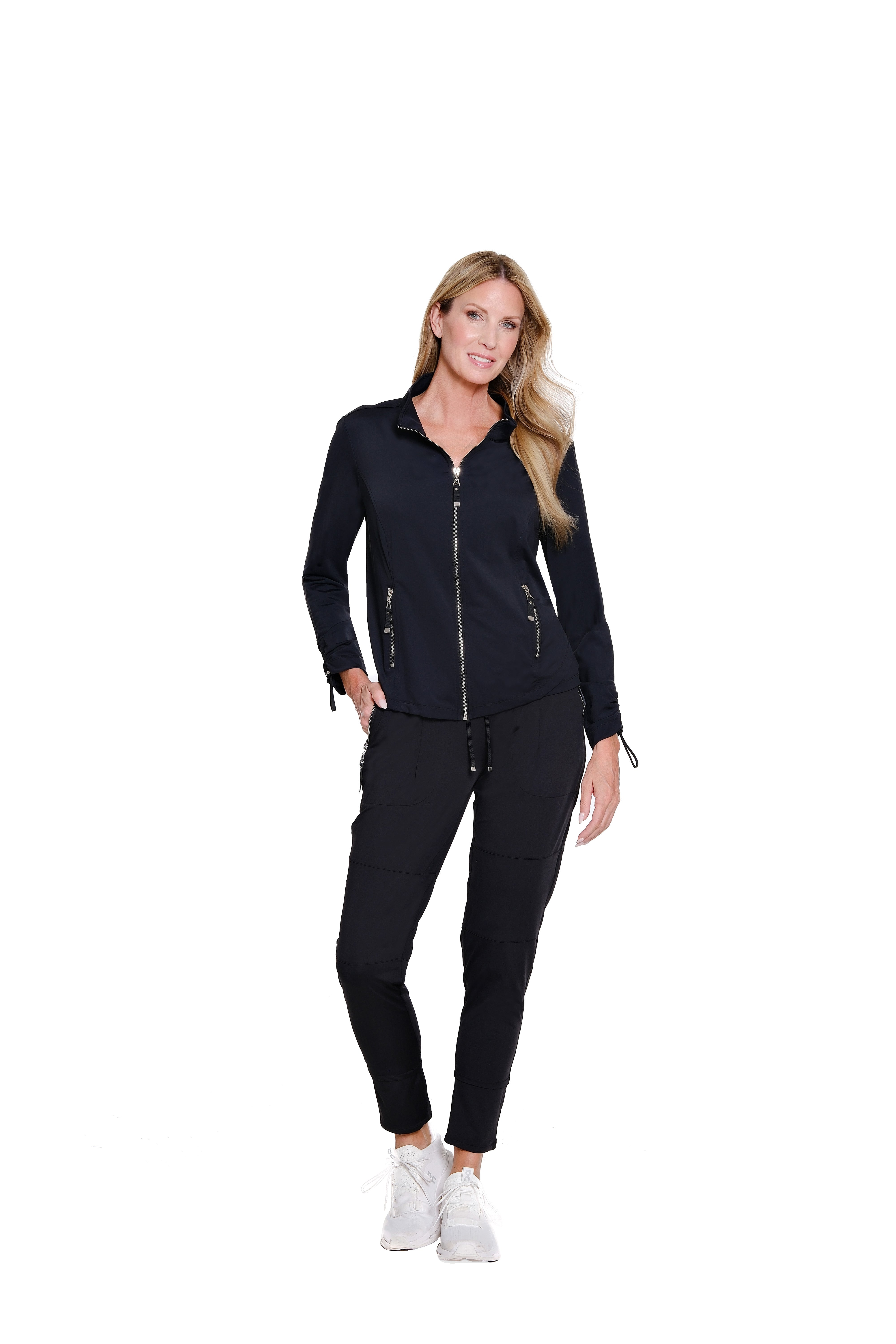 Jersey Knit Jogger Ankle Pant - Petite - Black