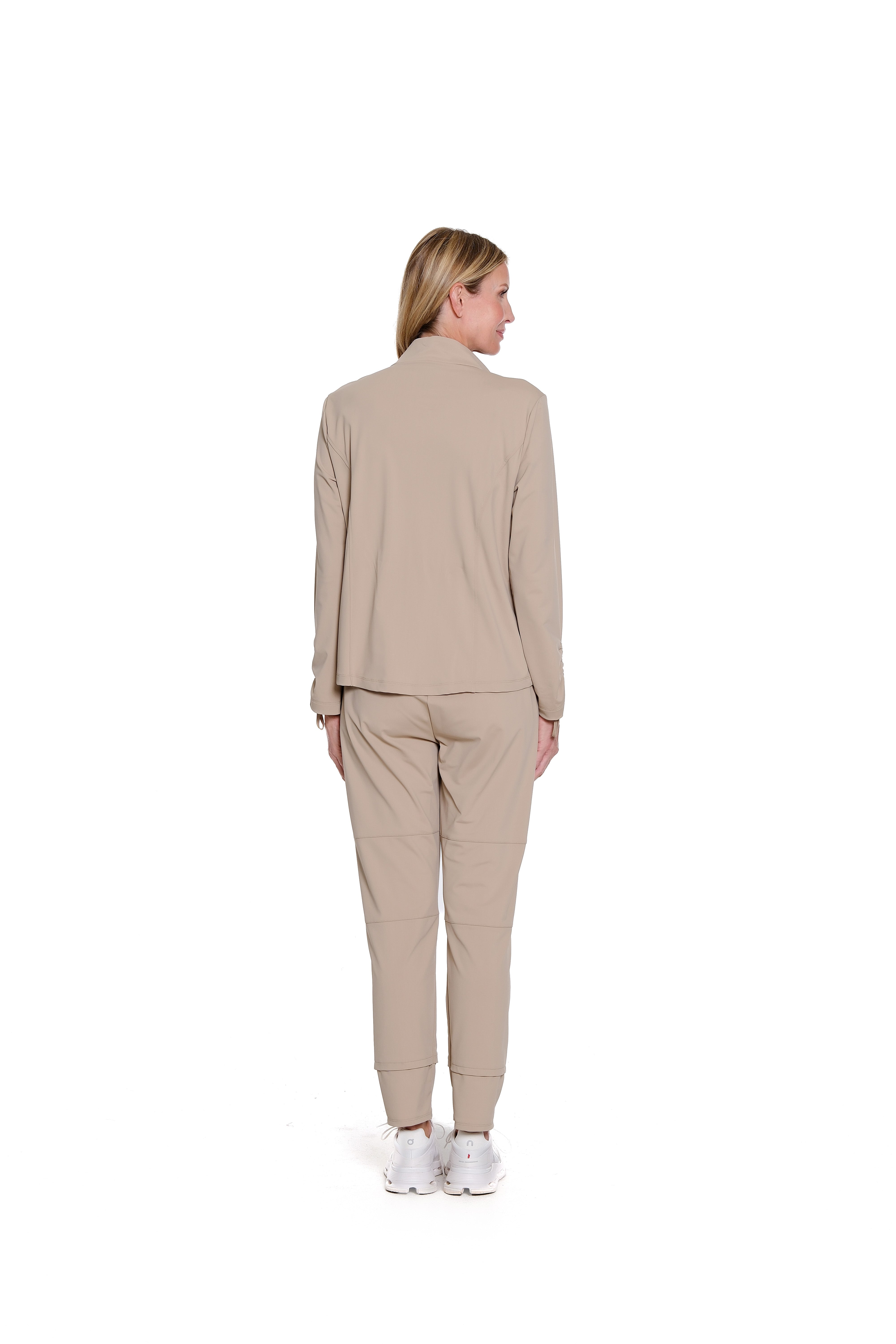 Jersey Knit Jogger Ankle Pant - Petite - Taupe