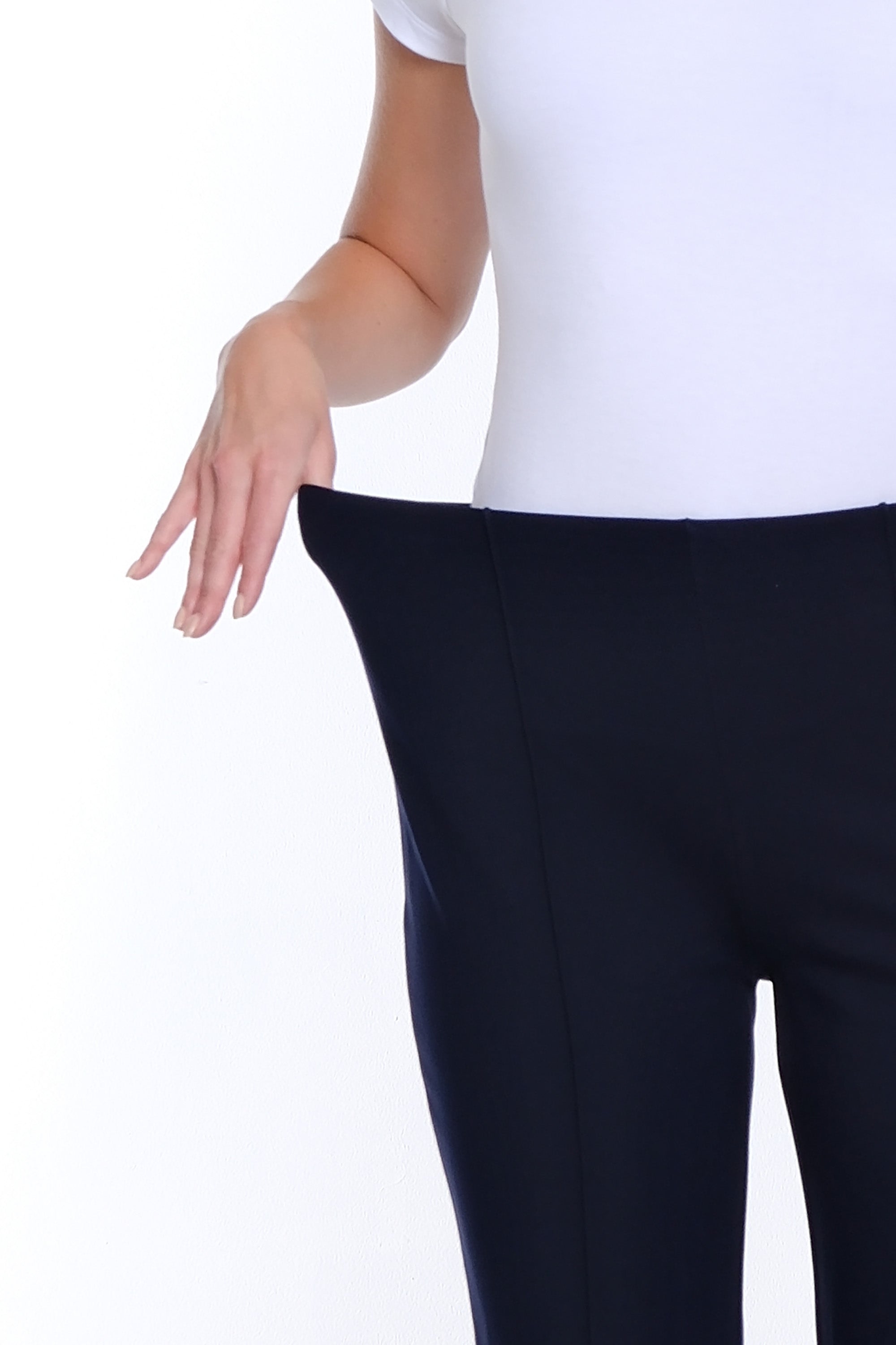 Stretch Ponte Pintuck Flare Leg Pant - Midnight