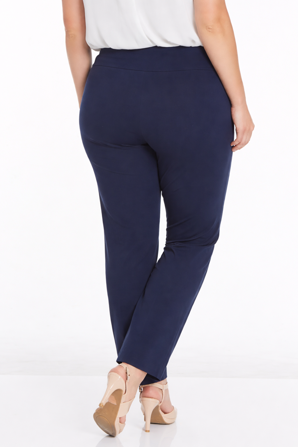 Plus Size Elastic Waist Pull On Pants - Midnight Blue