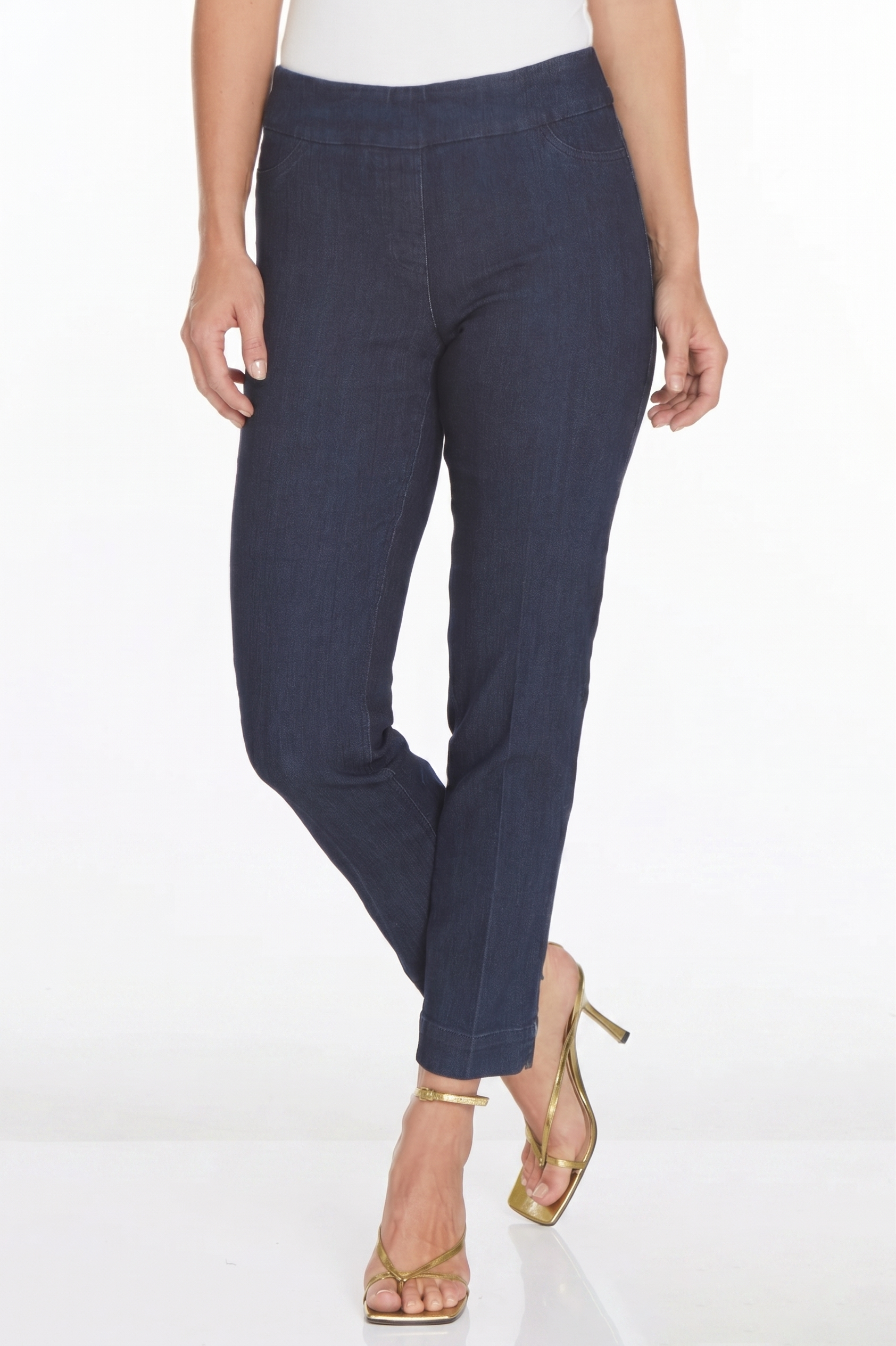 Pull-On Ankle Jeans with Back Pockets