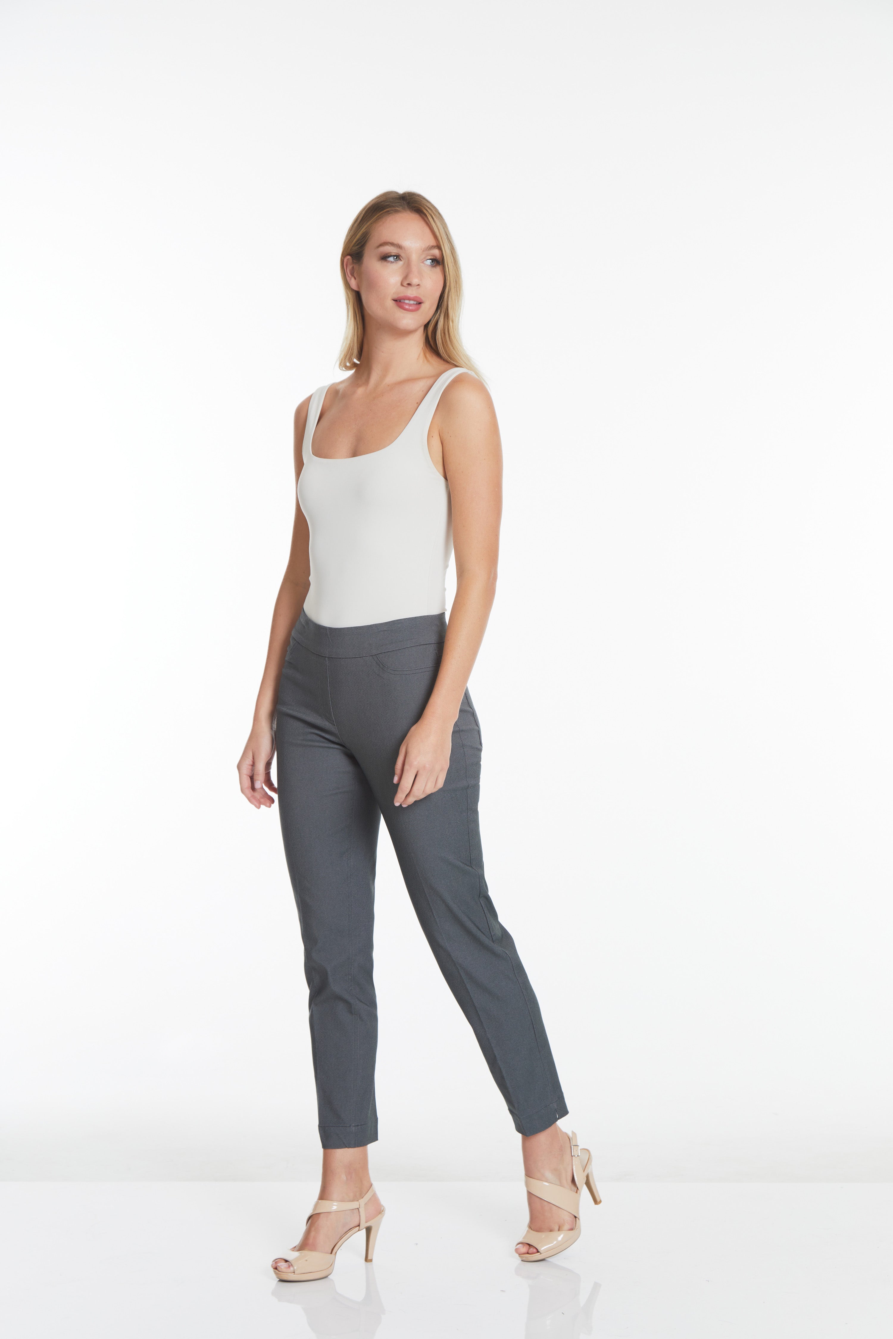 Pull-On Charcoal Ankle Pant