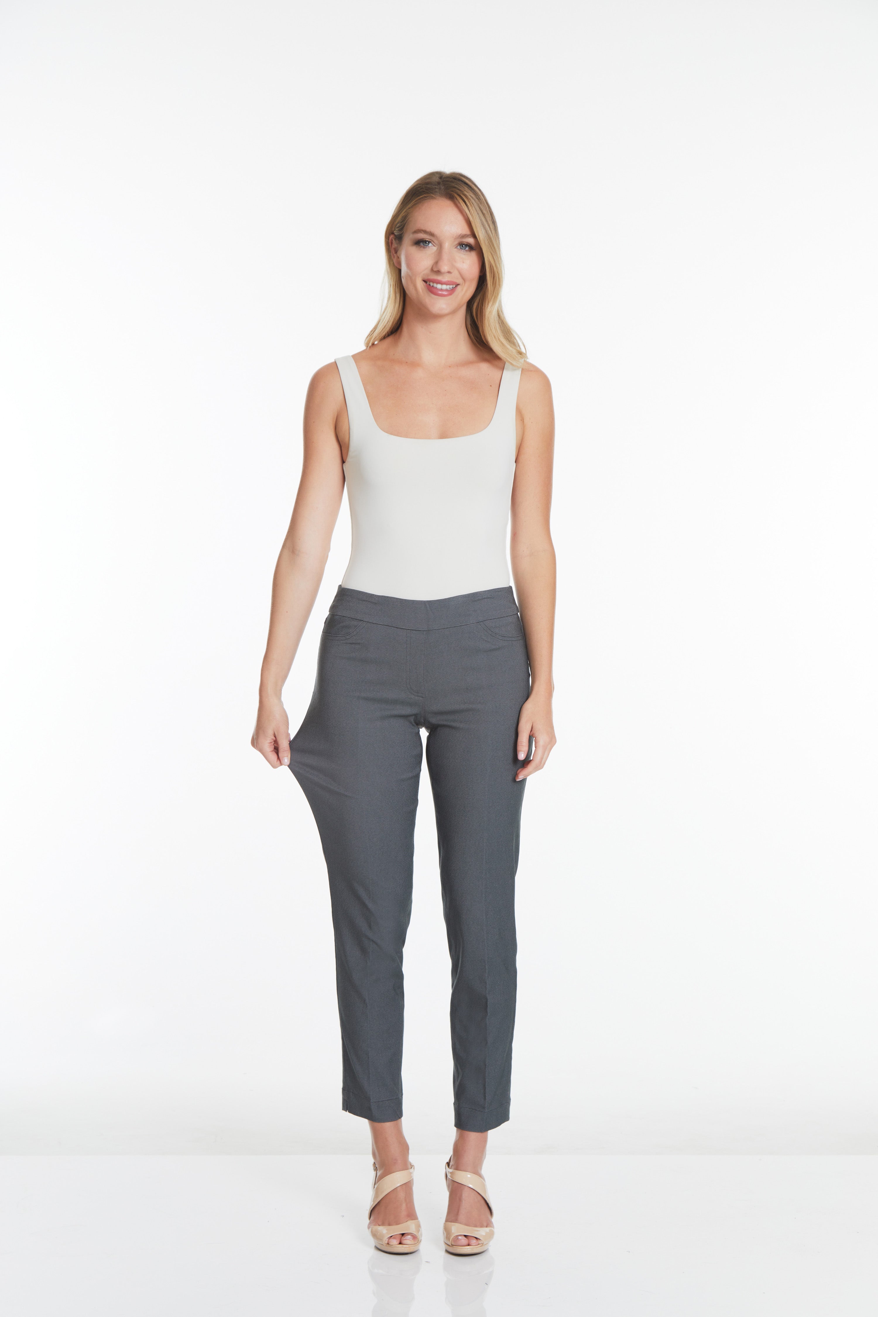 Pull-On Charcoal Ankle Pant