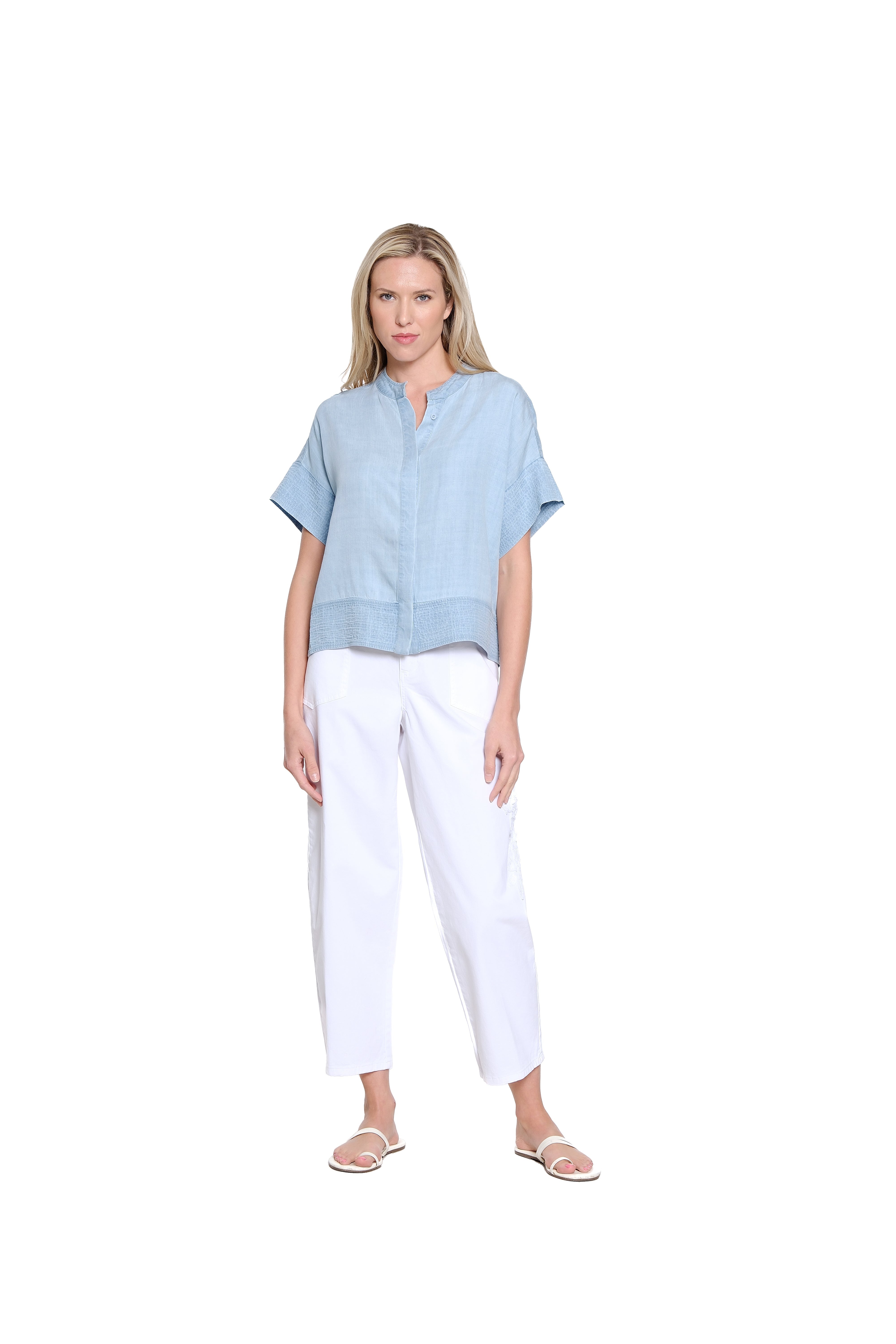 Tapered Leg Ankle Jean – White