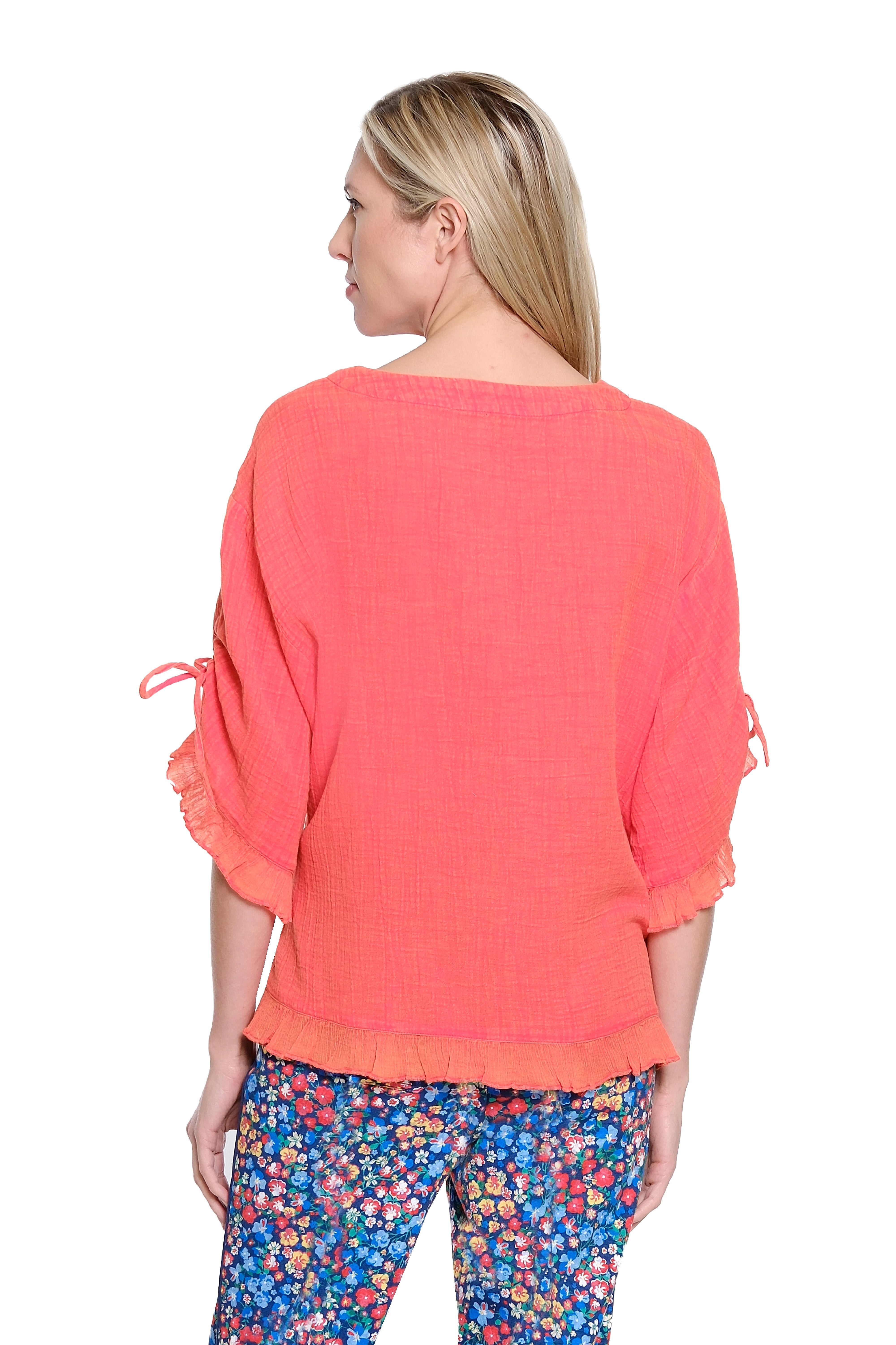 Boxy Pop-Over Top - Red