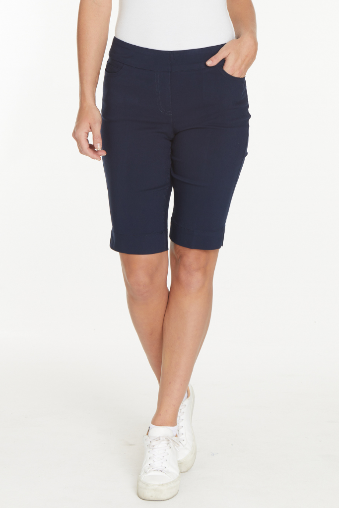 Pull On Walking Shorts With Pockets - Midnight Blue