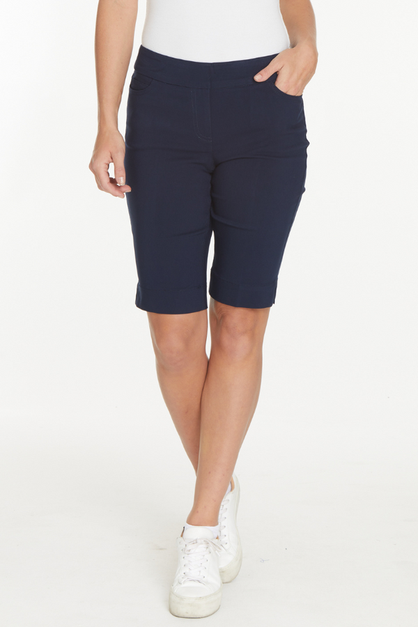 Plus Size Pull On Walking Shorts With Pockets - Midnight