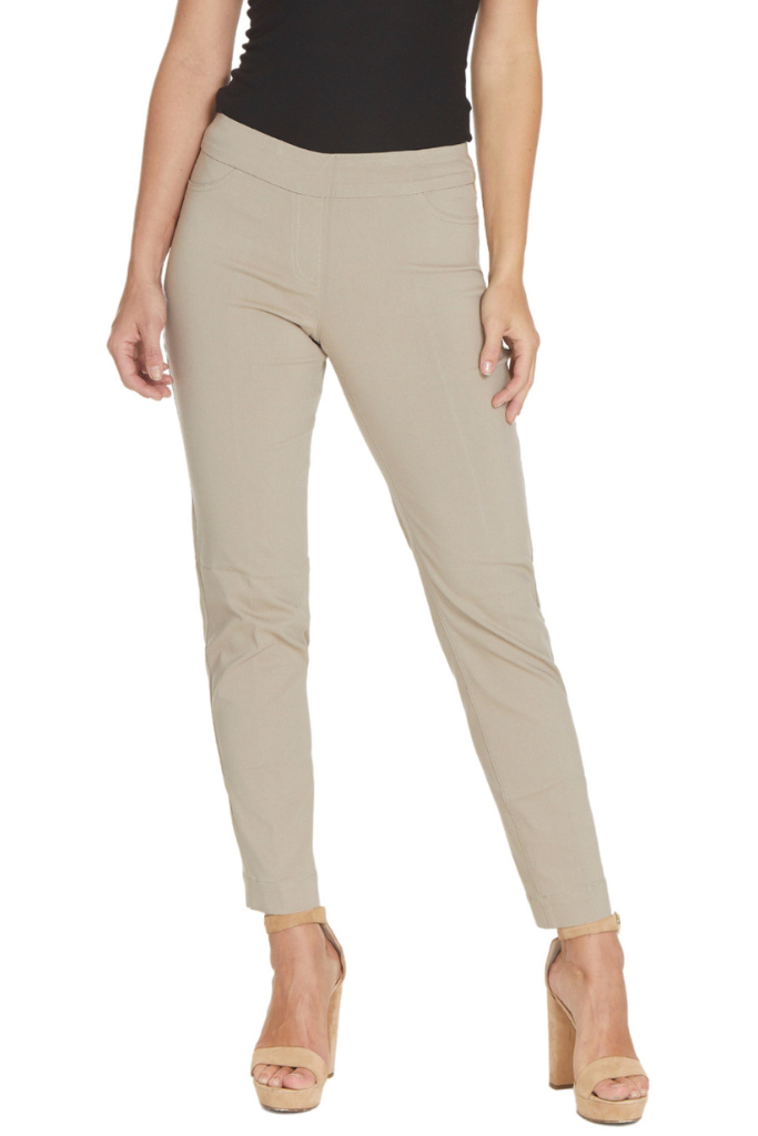 Plus Size Pull On Trouser Pants - Stone