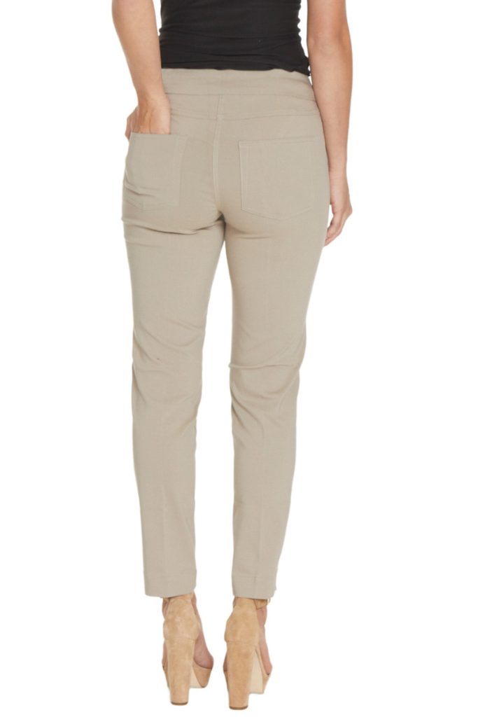 Plus Size Pull On Trouser Pants - Stone