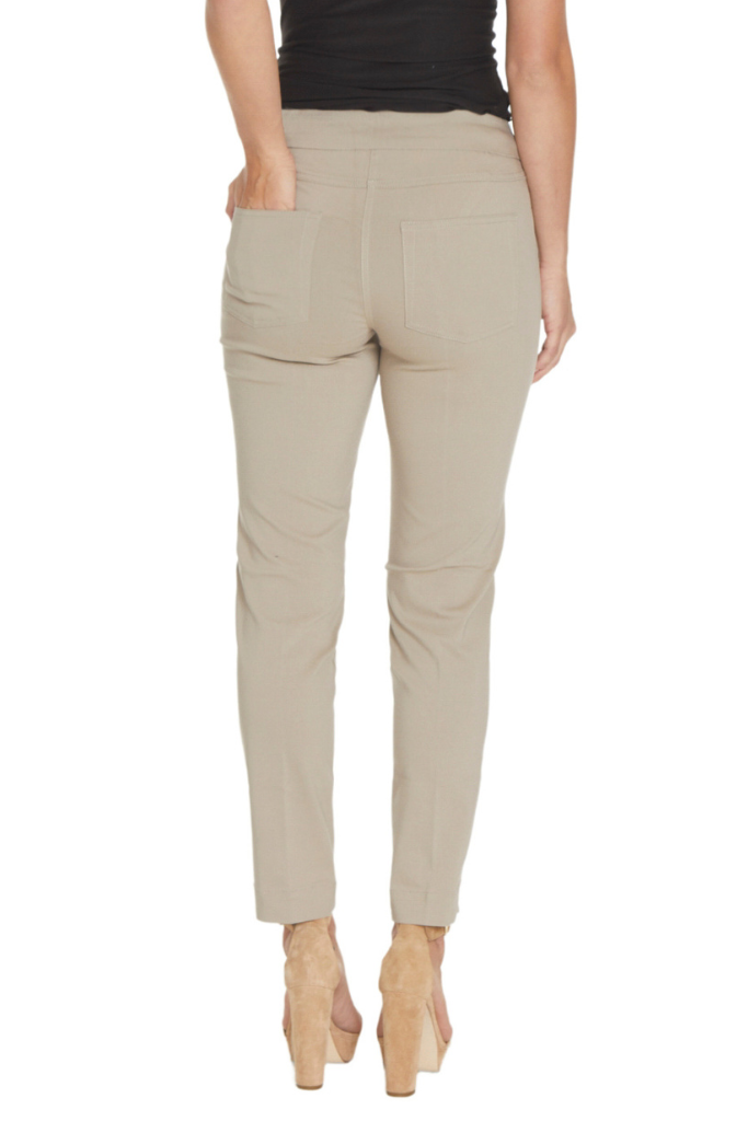 Petite Pull-On Stone Color Ankle Pants