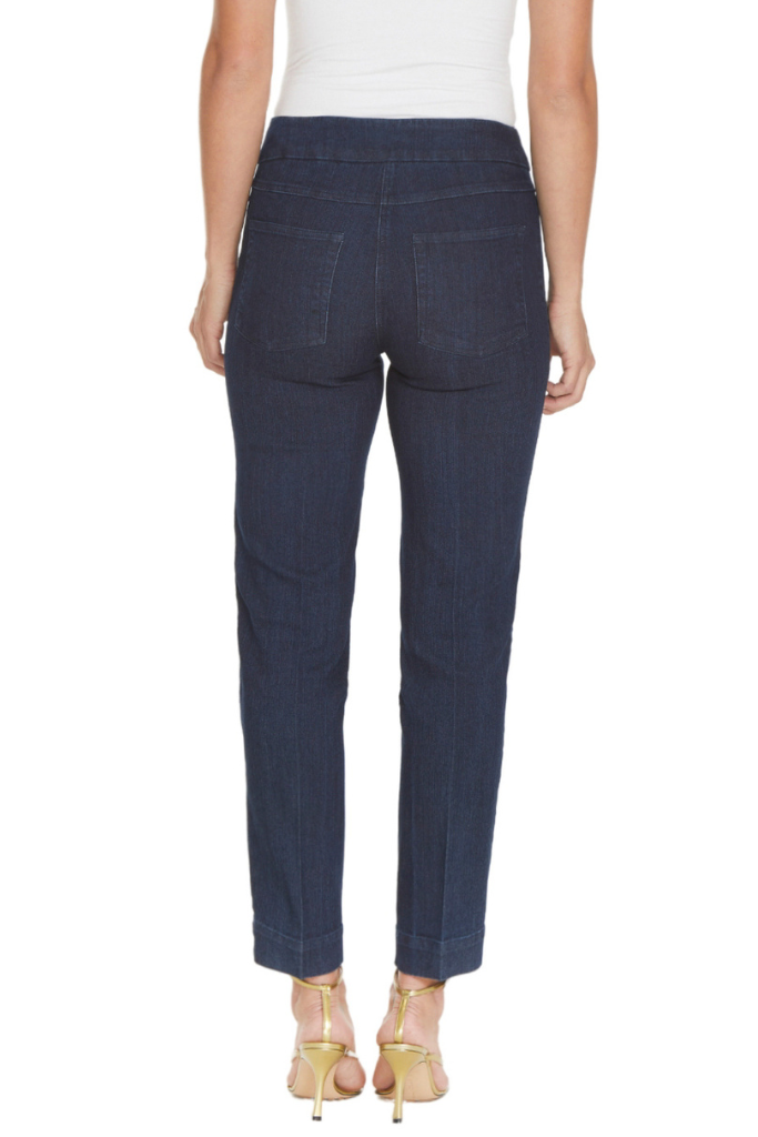 Plus Size Denim Ankle Jeans with Back Pockets