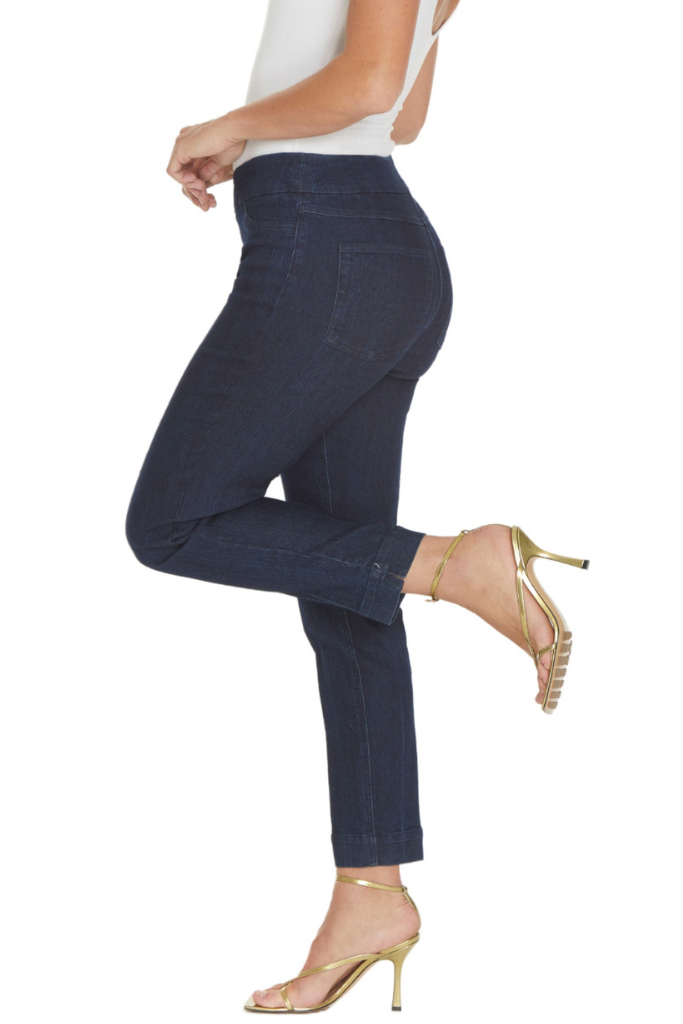 Plus Size Denim Ankle Jeans with Back Pockets