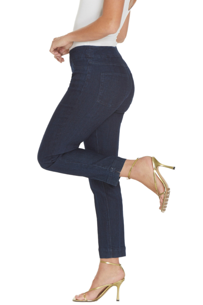 Pull-On Ankle Pant with Back Pockets - Denim