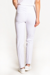 Narrow White Golf Pants With Pockets