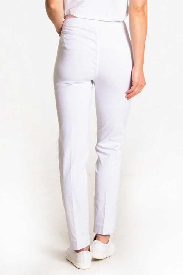 Narrow White Golf Pants With Pockets